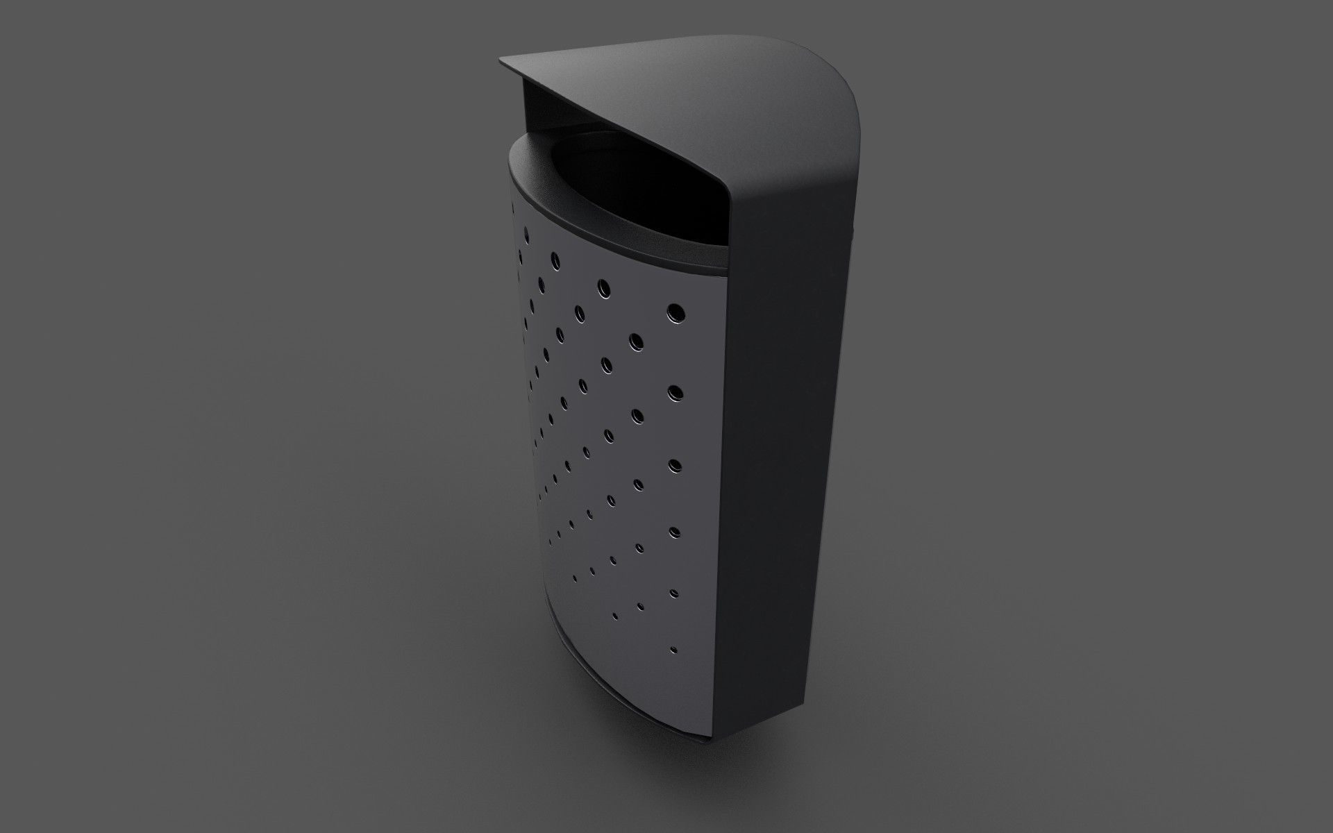 Litter bin Low-poly 3D model_2