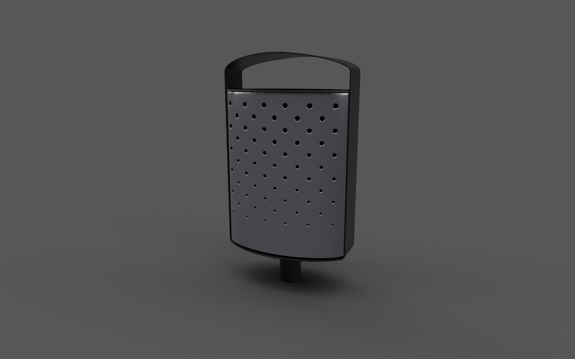 Litter bin Low-poly 3D model_1
