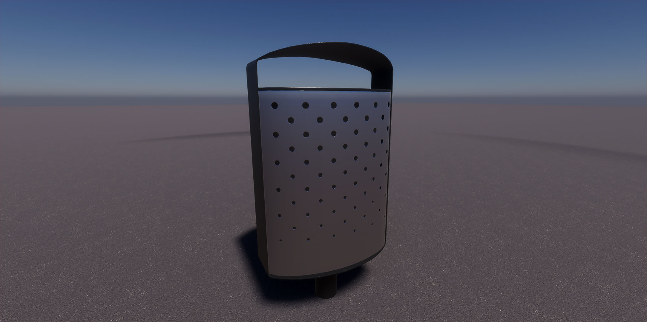 Litter bin Low-poly 3D model_5