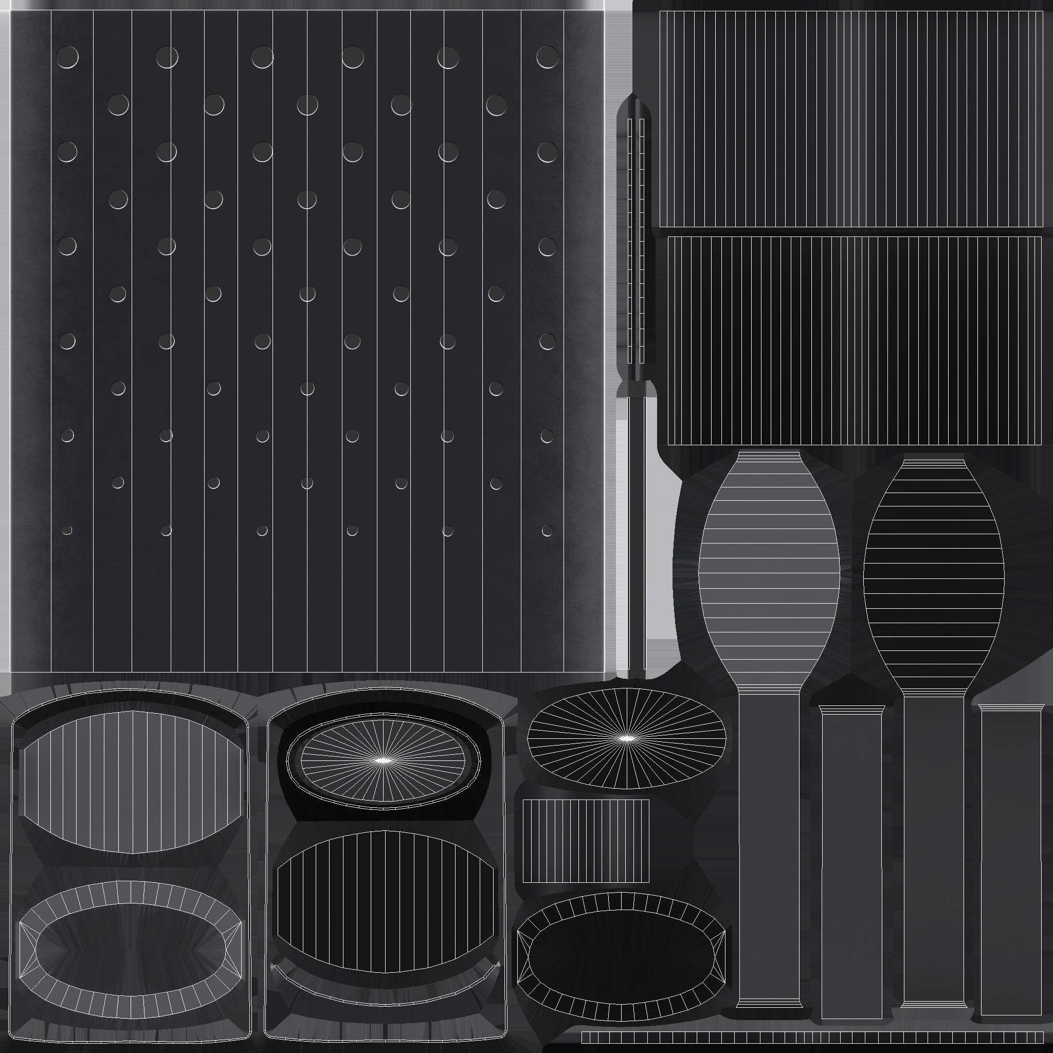 Litter bin Low-poly 3D model_6