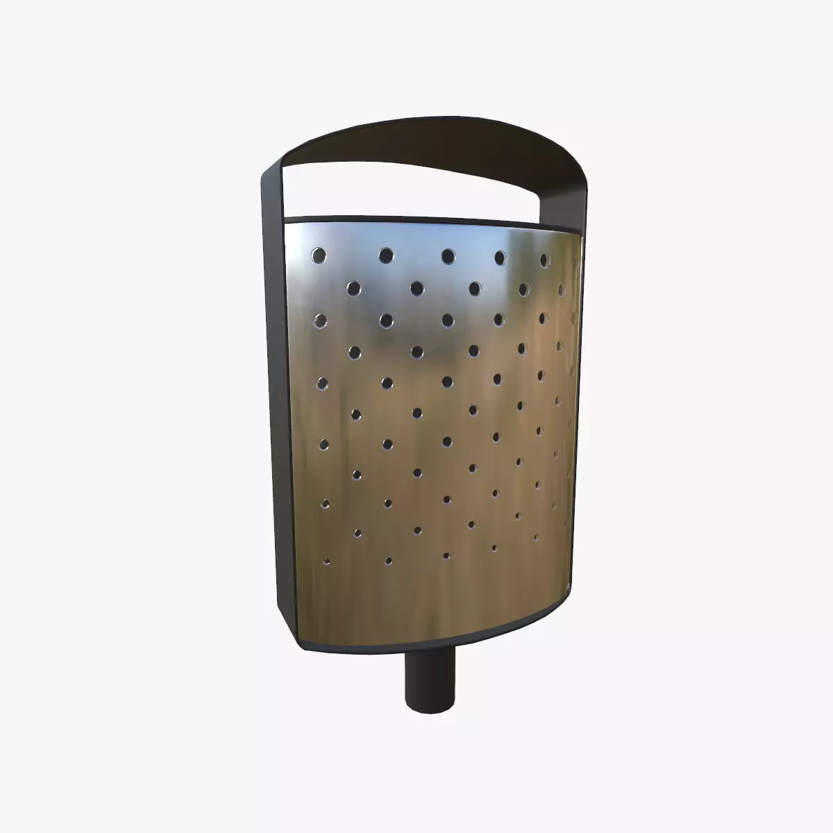 Litter bin Low-poly 3D model_0
