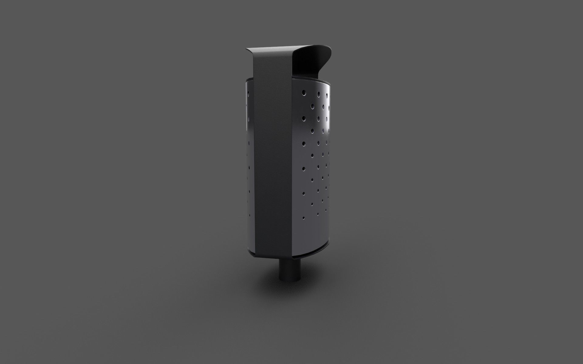 Litter bin Low-poly 3D model_4