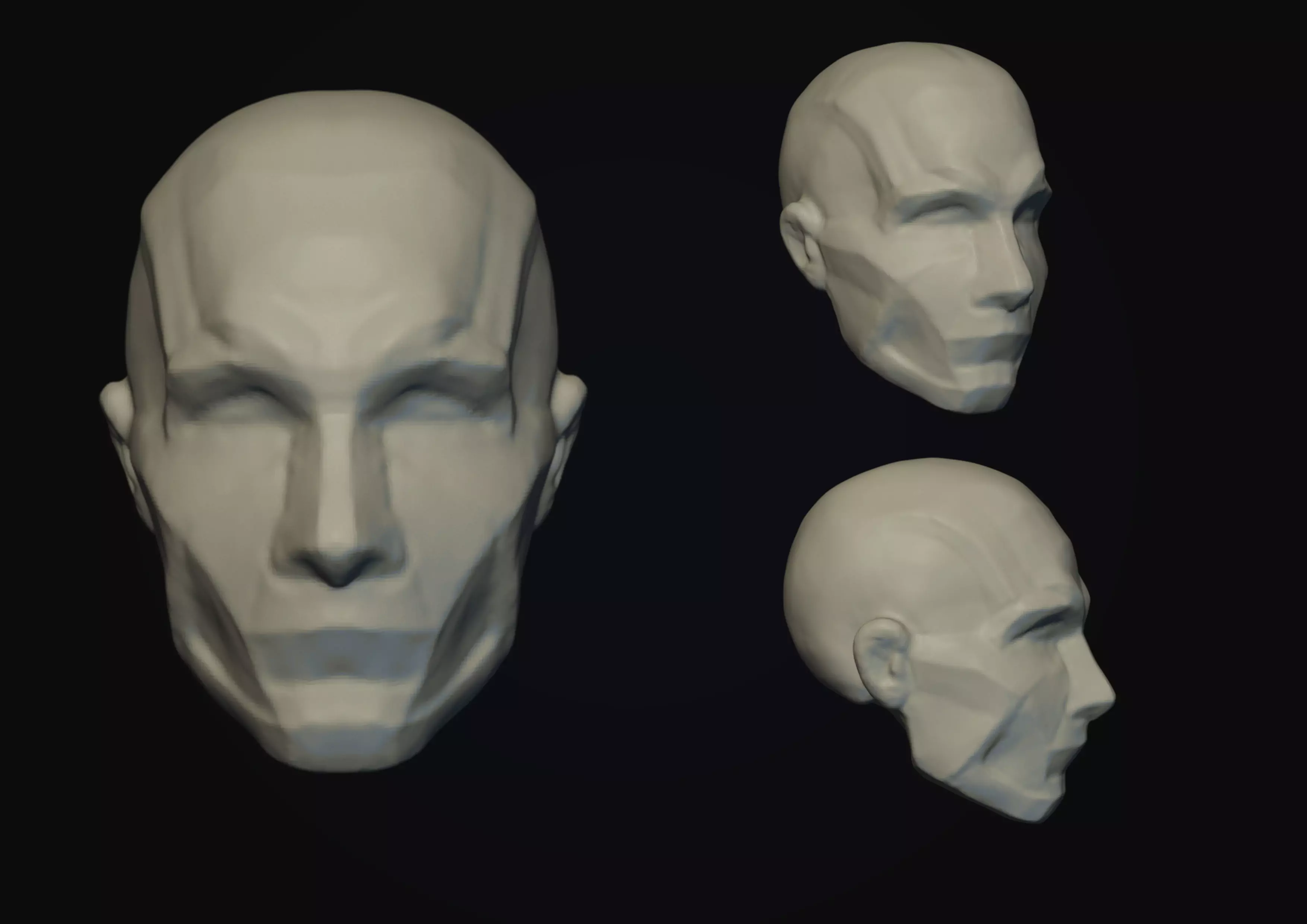 Male head base model 3D model