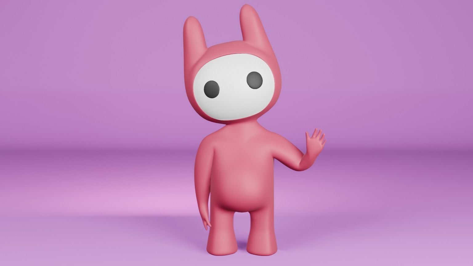 Mascot Character 3D Model Low-poly 3D model_1