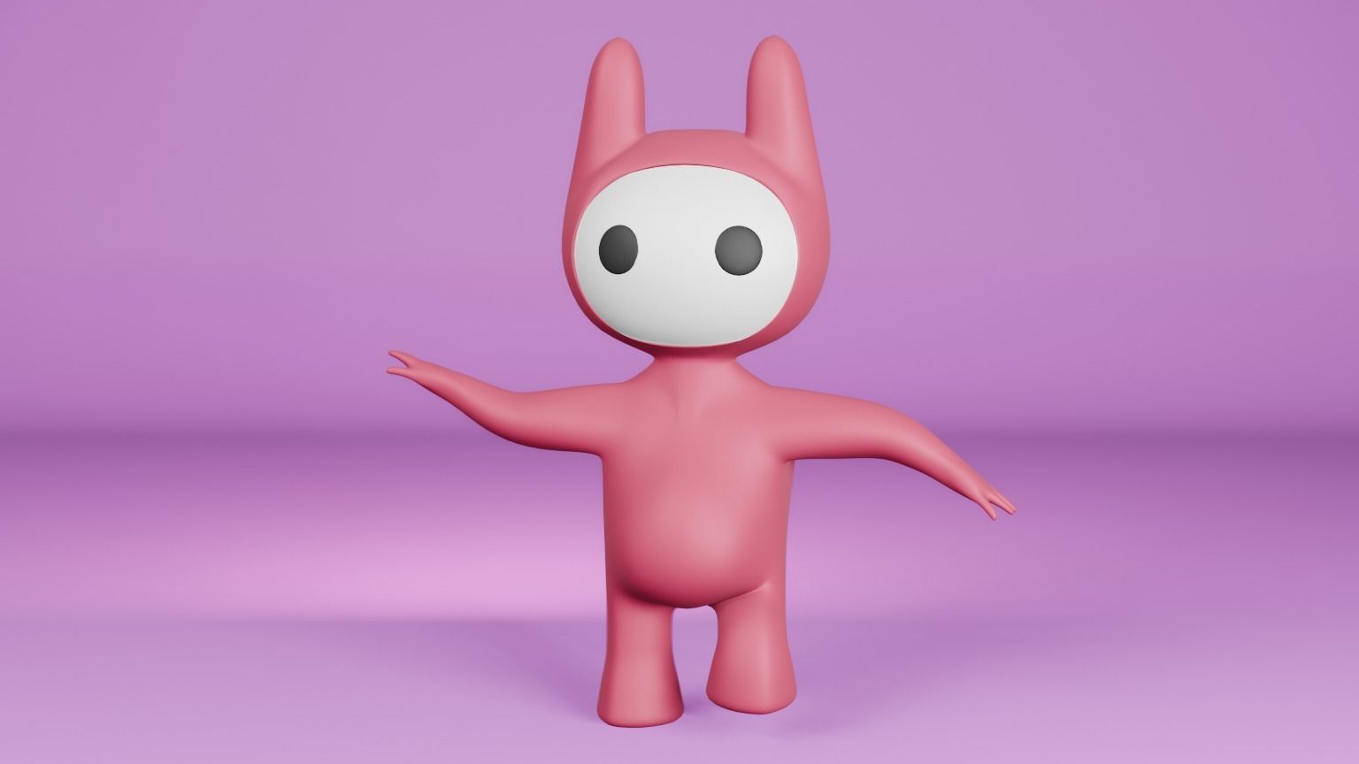 Mascot Character 3D Model Low-poly 3D model_11