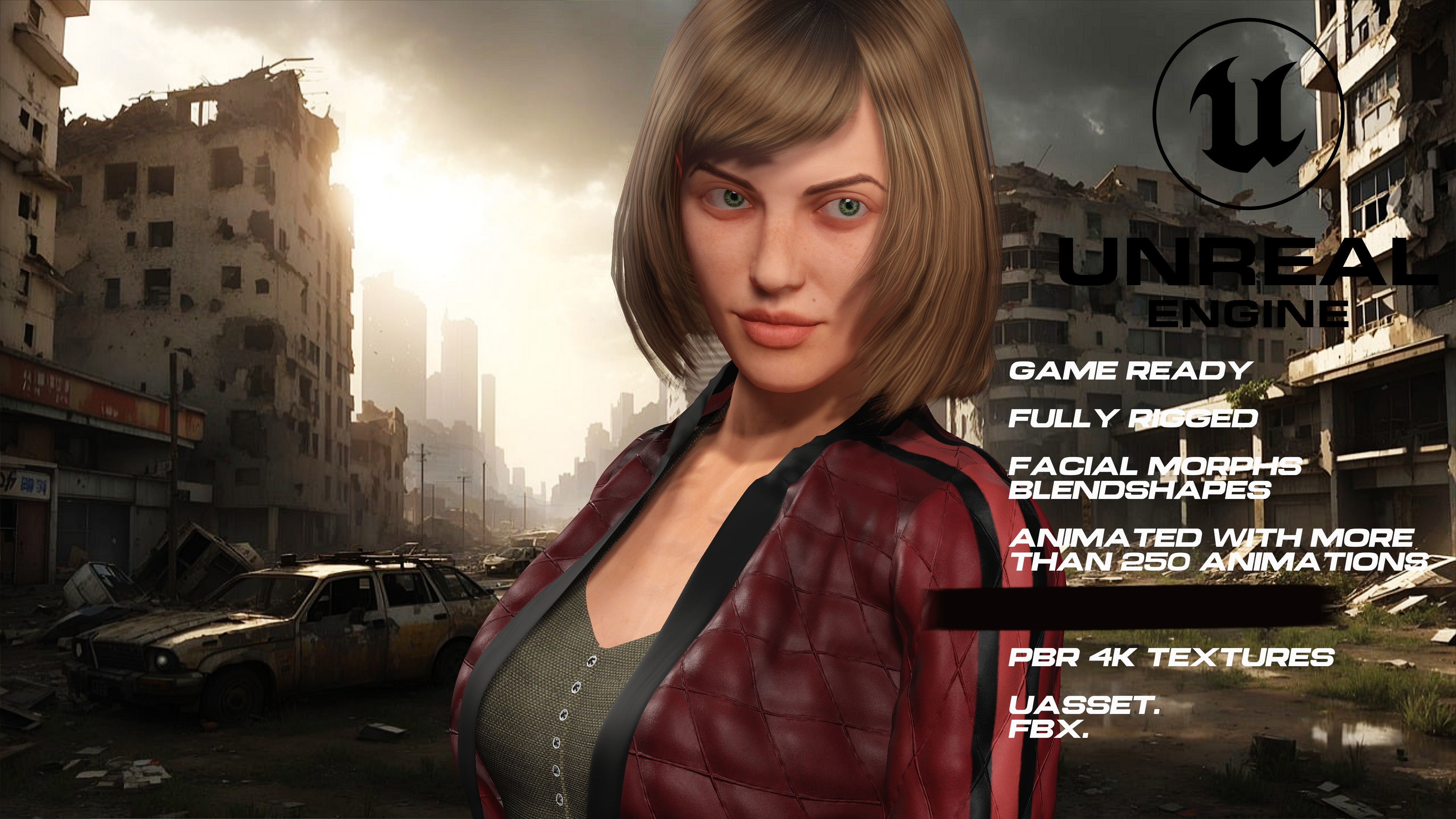 Zombie Hunter full rigged - game ready - animated Low-poly 3D model_6