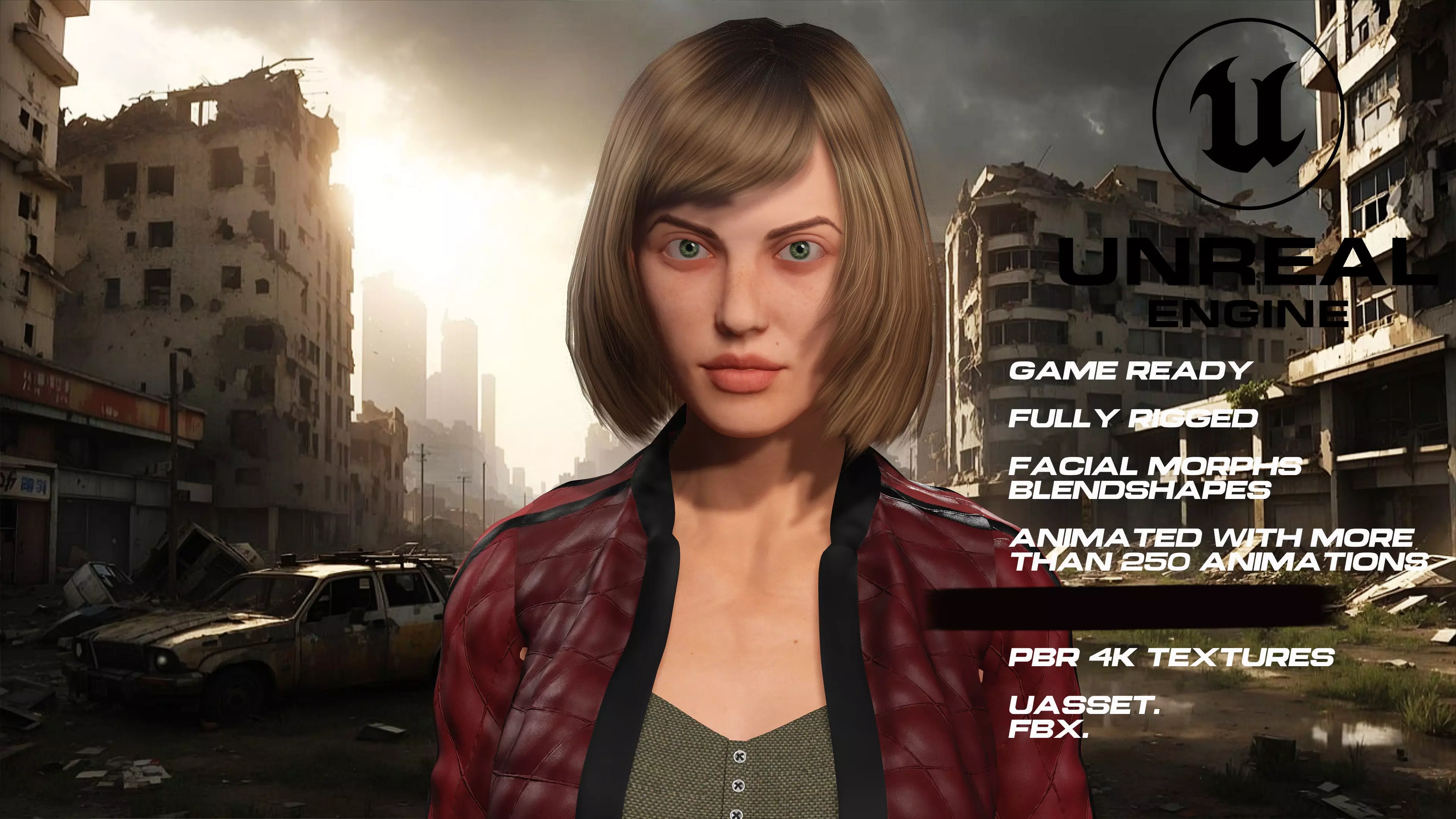 Zombie Hunter full rigged - game ready - animated Low-poly 3D model_0