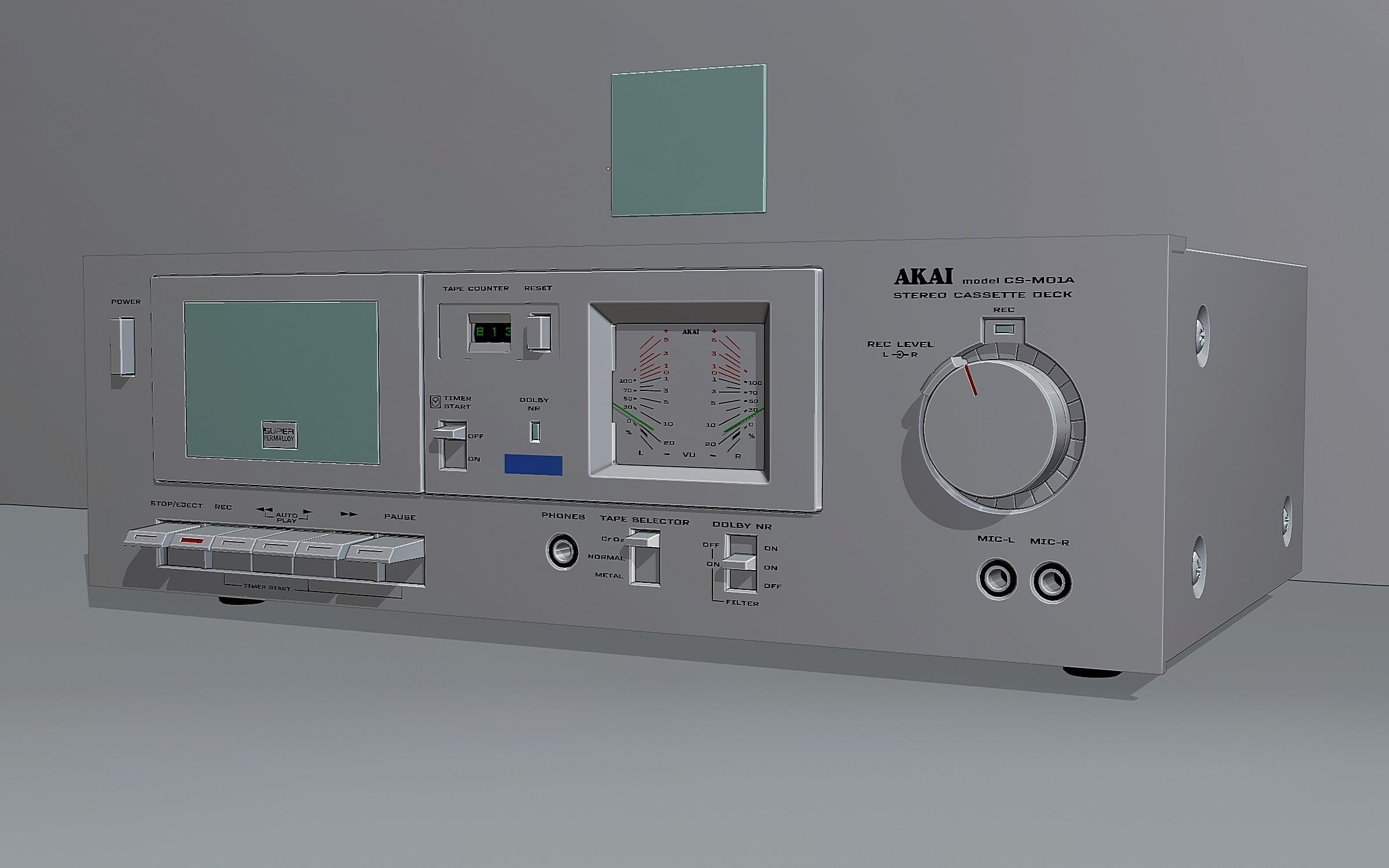 Japanese vintage cassette deck 71 3D model_5