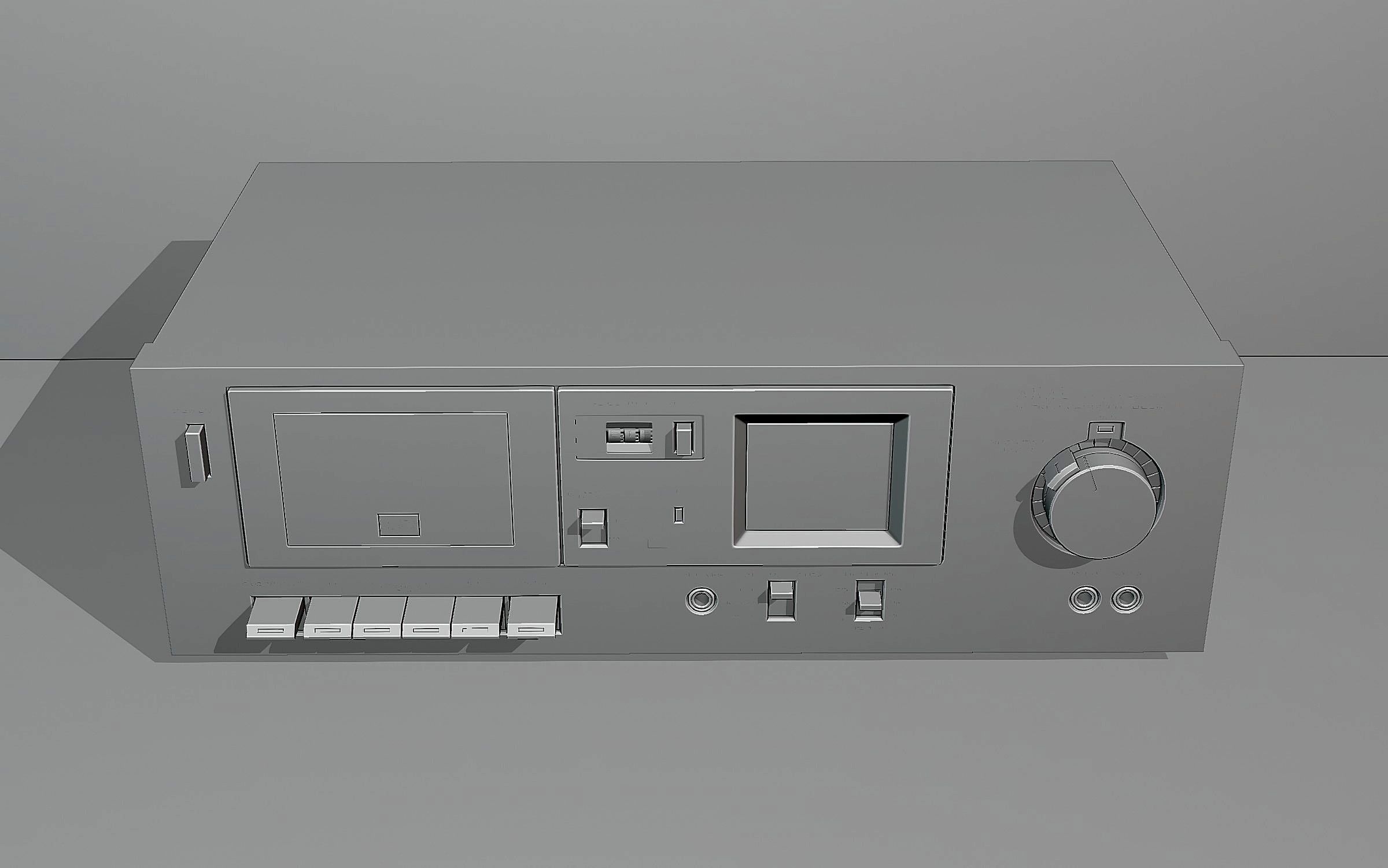 Japanese vintage cassette deck 71 3D model_4