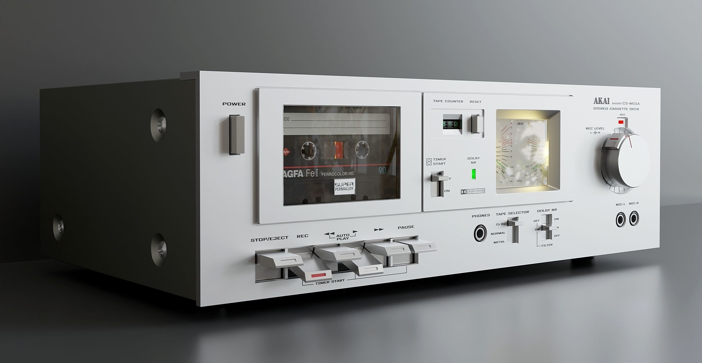 Japanese vintage cassette deck 71 3D model_2