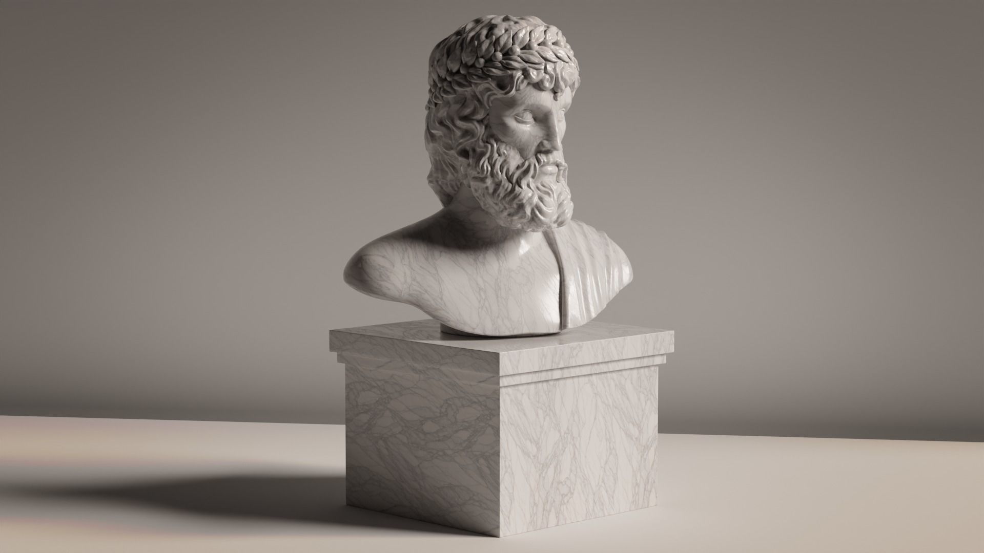 Zeus Bust 3D print model_4