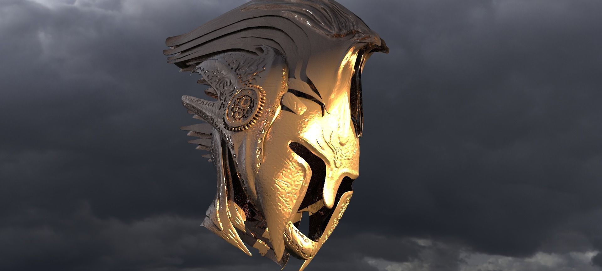 Spartan Solar helmet 3D model_1