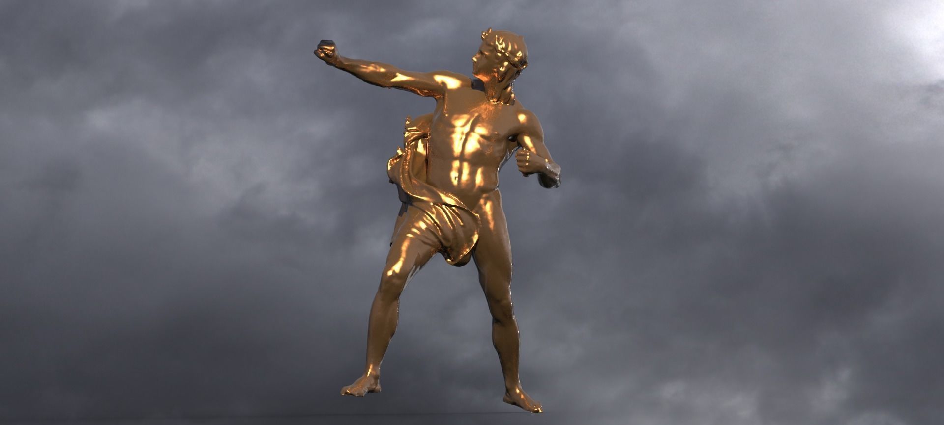 Dragon Rider Sculpture 3D model_2