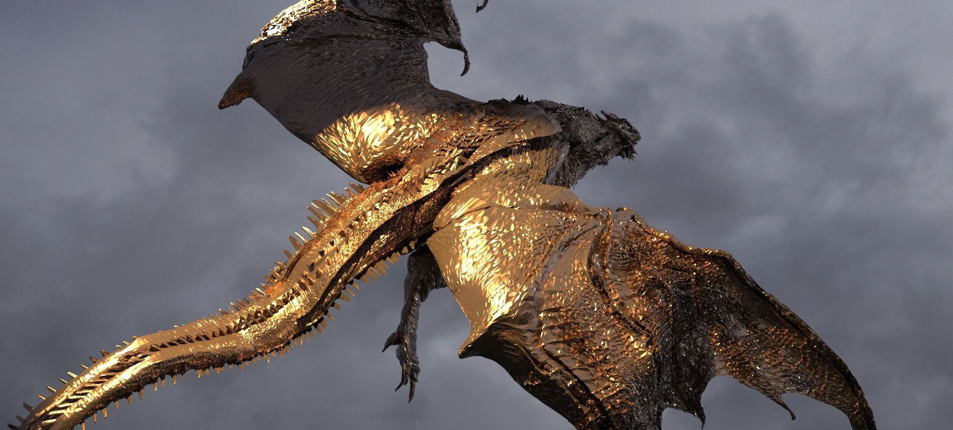 Dragon Rider Sculpture 3D model_10