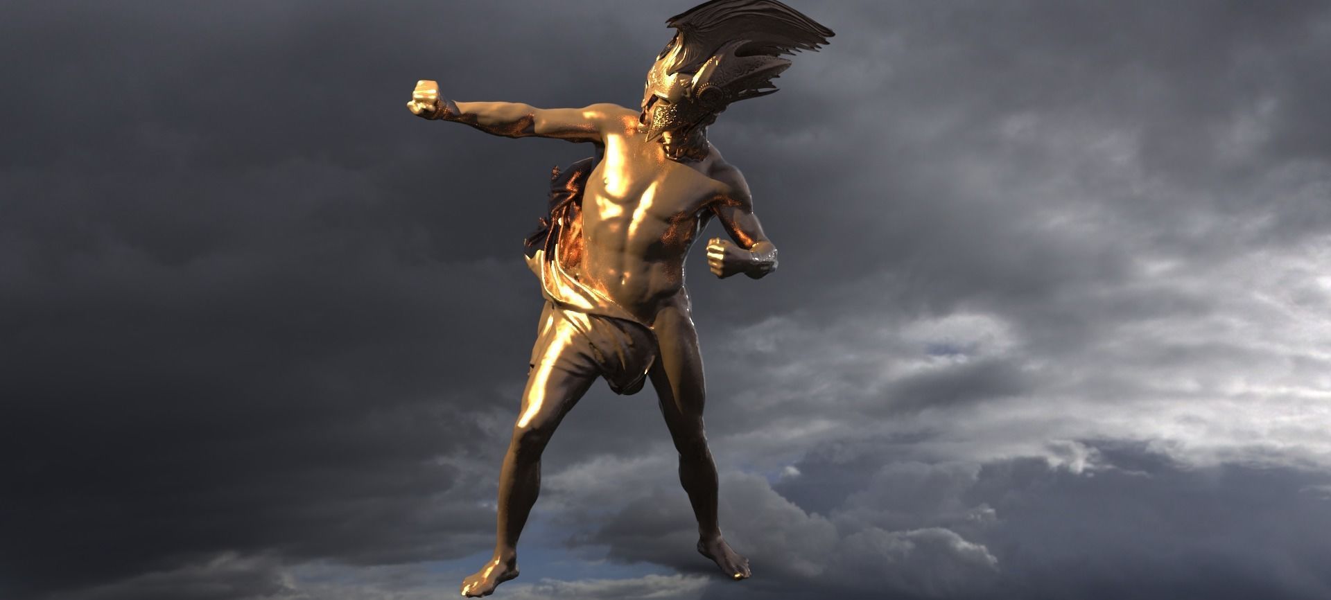 Dragon Rider Sculpture 3D model_8