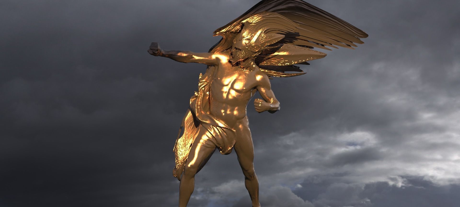 Dragon Rider Sculpture 3D model_4