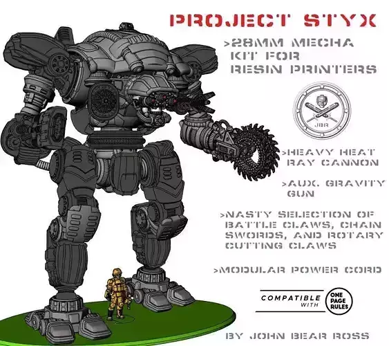 Project Styx-Express 28mm Mecha STL Kit 3D print model