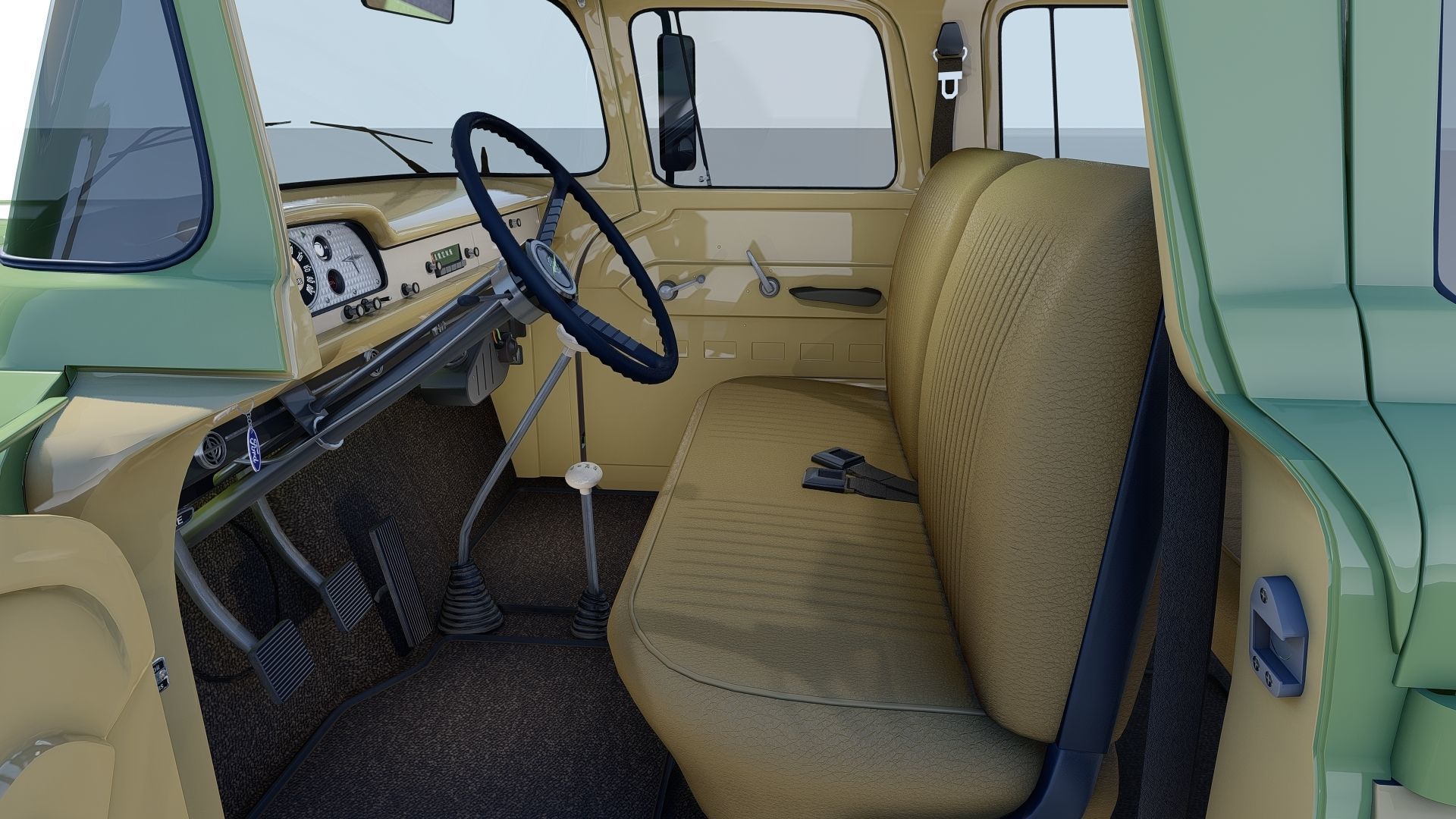 Pickup 1959 F350 Crew Cab Long Bed 3D model_21