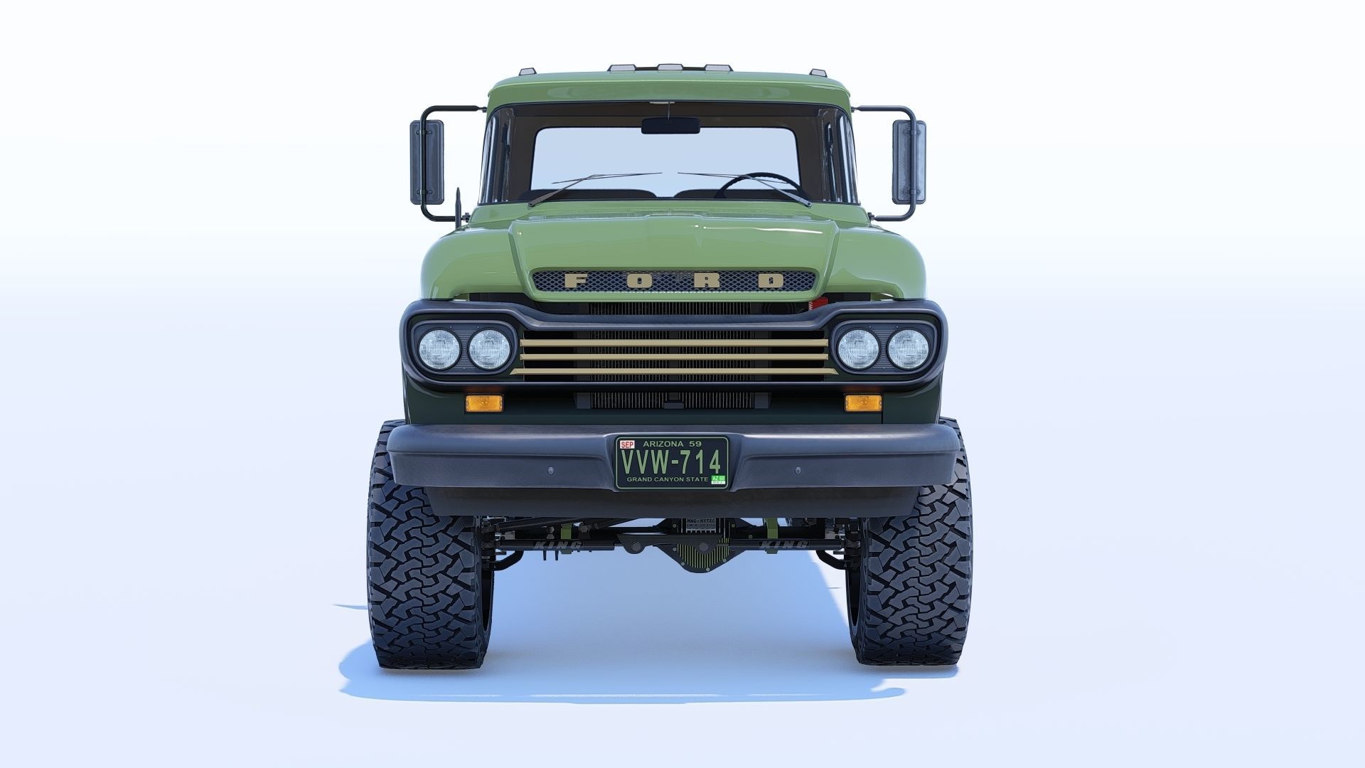 Pickup 1959 F350 Crew Cab Long Bed 3D model_4
