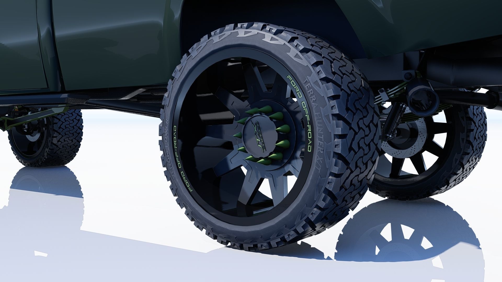 Pickup 1959 F350 Crew Cab Long Bed 3D model_31