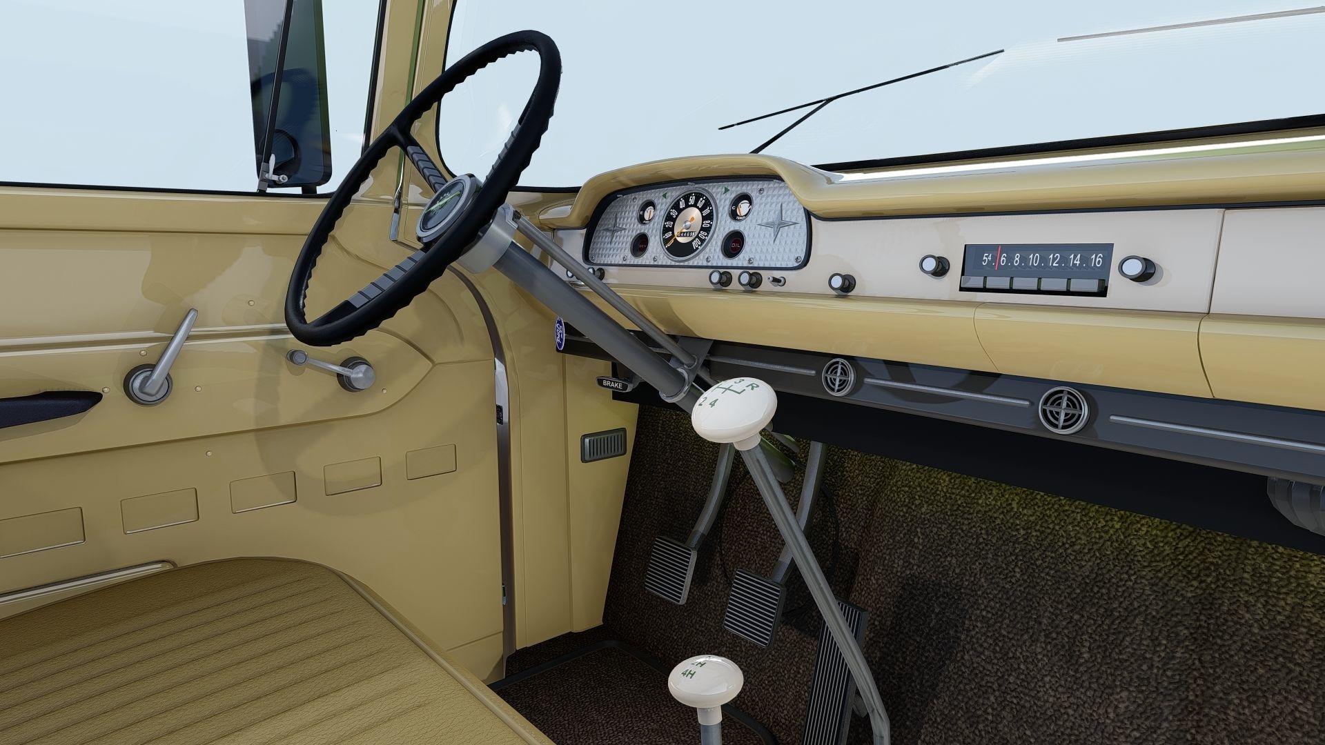 Pickup 1959 F350 Crew Cab Long Bed 3D model_27