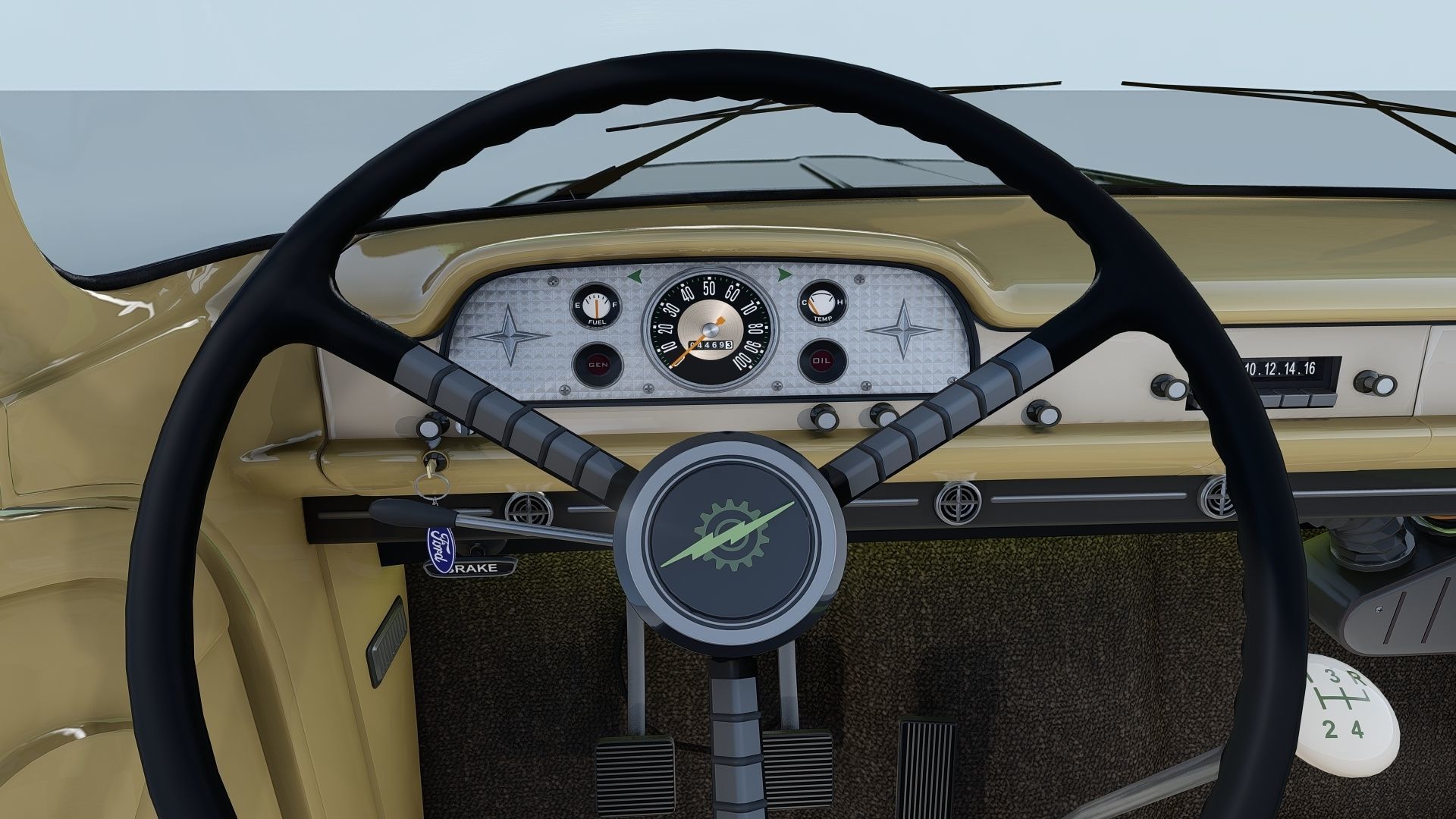 Pickup 1959 F350 Crew Cab Long Bed 3D model_25