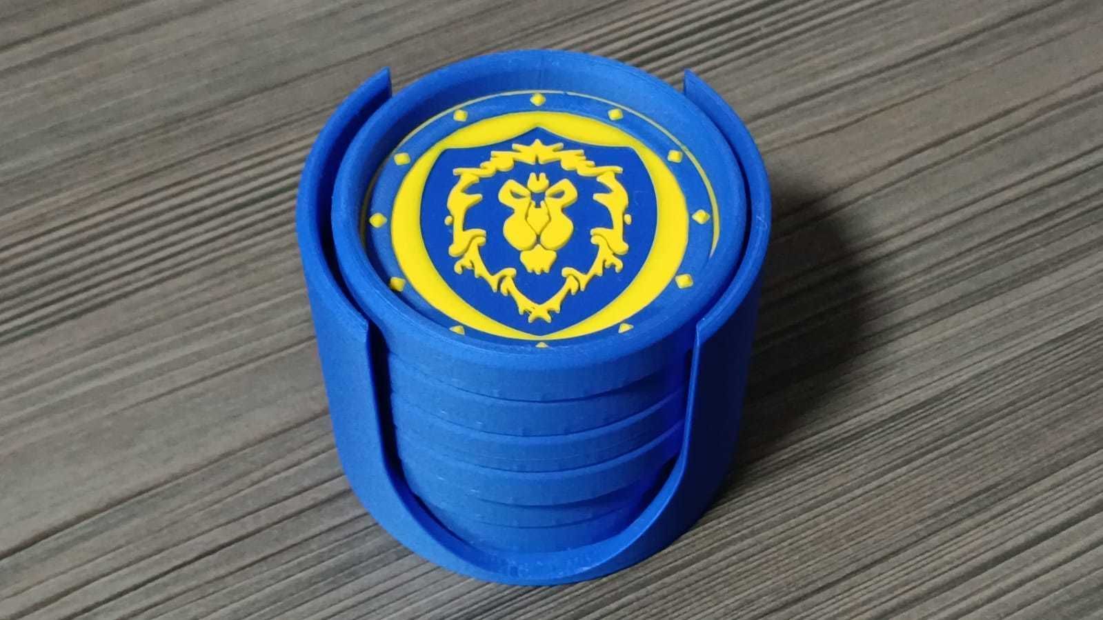 Alliance coaster with coaster holder 3D print model_1