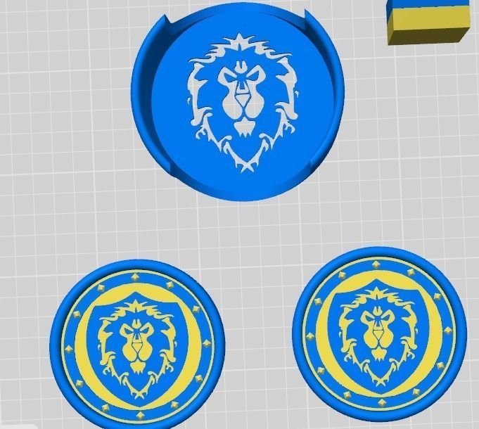 Alliance coaster with coaster holder 3D print model_3