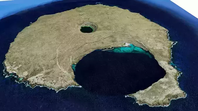 Genovesa Island 3d model terrain Low-poly 3D model