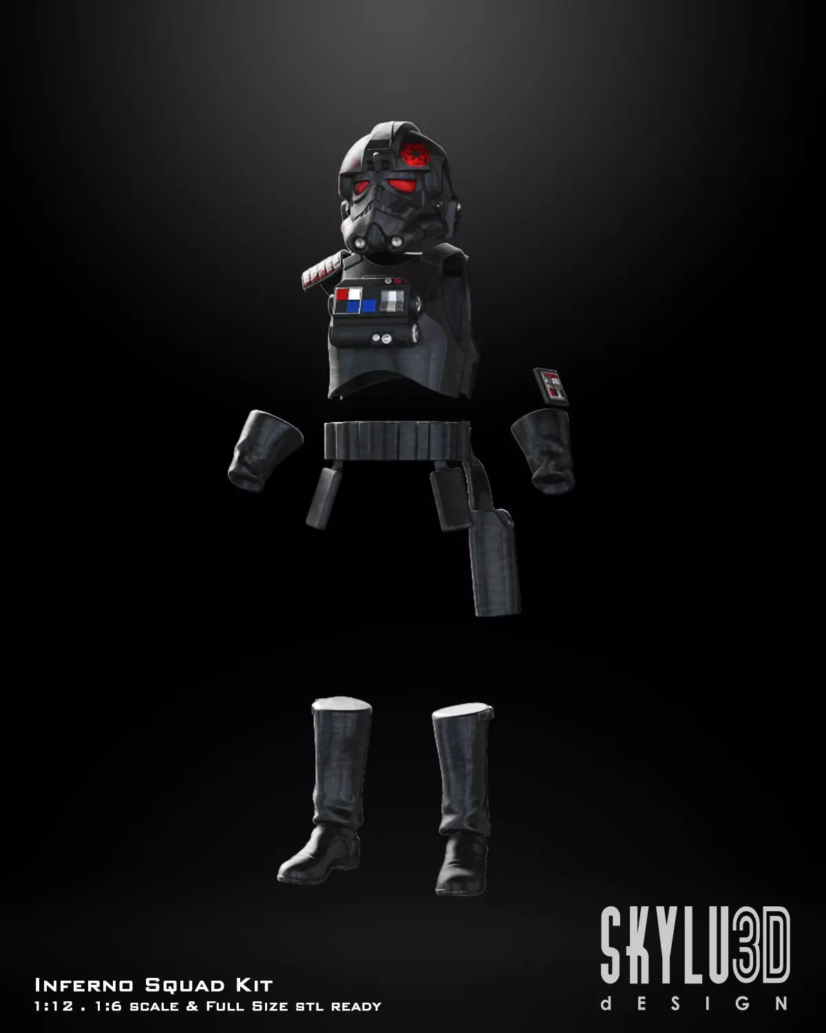 Inferno Squad Armor One12 scale custom kit 3D STL files 3D print model_0