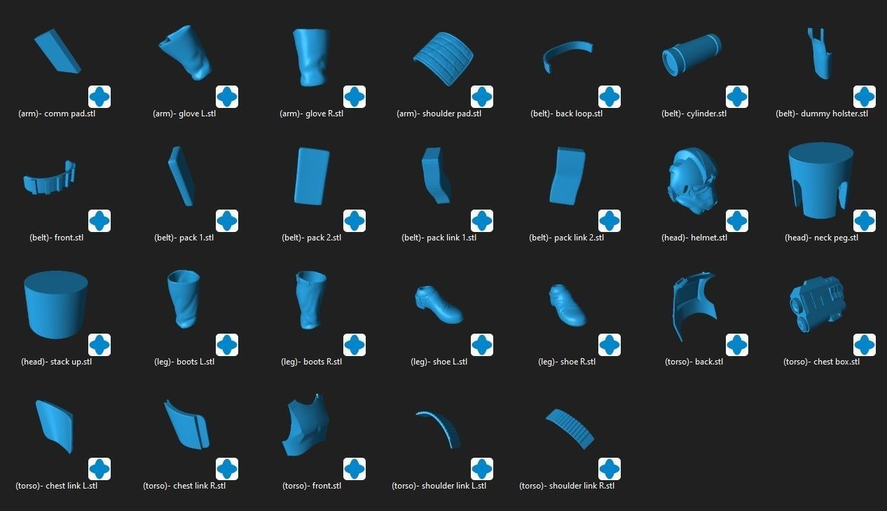 Inferno Squad Armor One6 scale custom kit STL files 3D print model_1