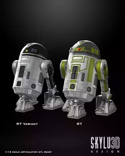 R7 Astromech Droid One12 Scale Articulation STL files