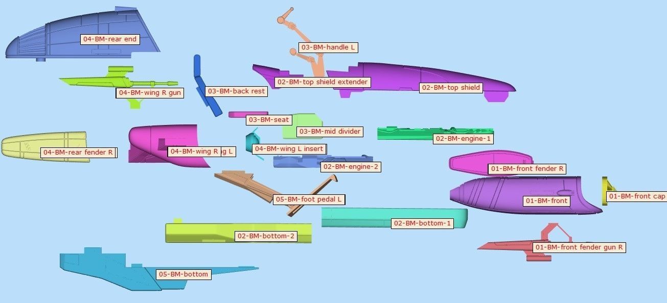 BARC Speeder with Sidecar One12 Scale kit 3D STL Files 3D print model_2