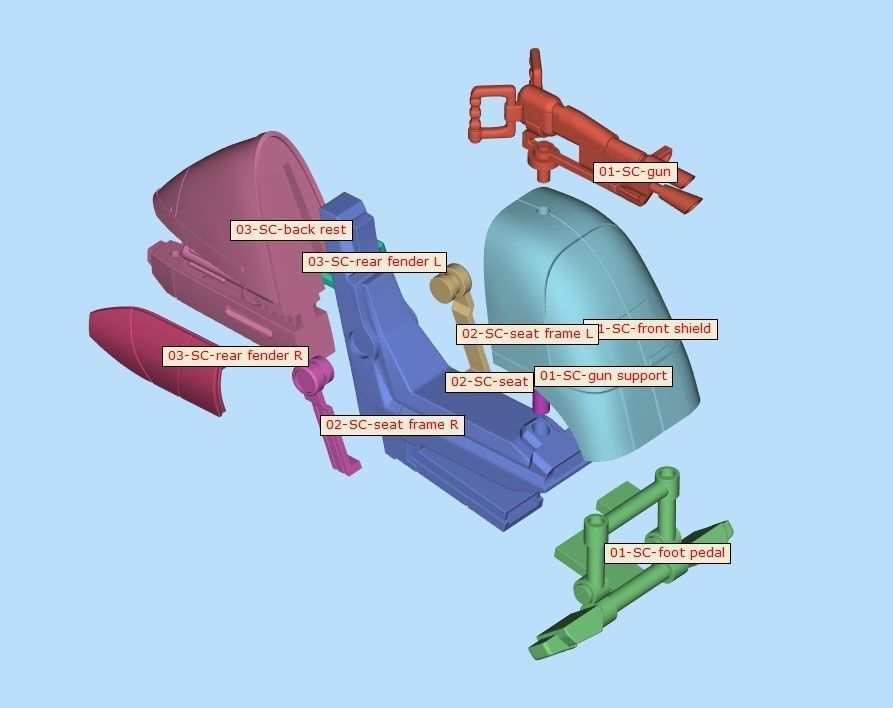 BARC Speeder with Sidecar One12 Scale kit 3D STL Files 3D print model_4