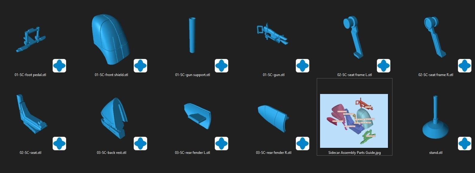 BARC Speeder with Sidecar One12 Scale kit 3D STL Files 3D print model_7