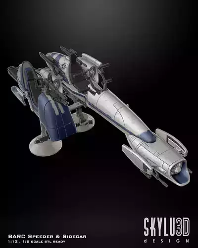 BARC Speeder with Sidecar One12 Scale kit 3D STL Files 3D print model