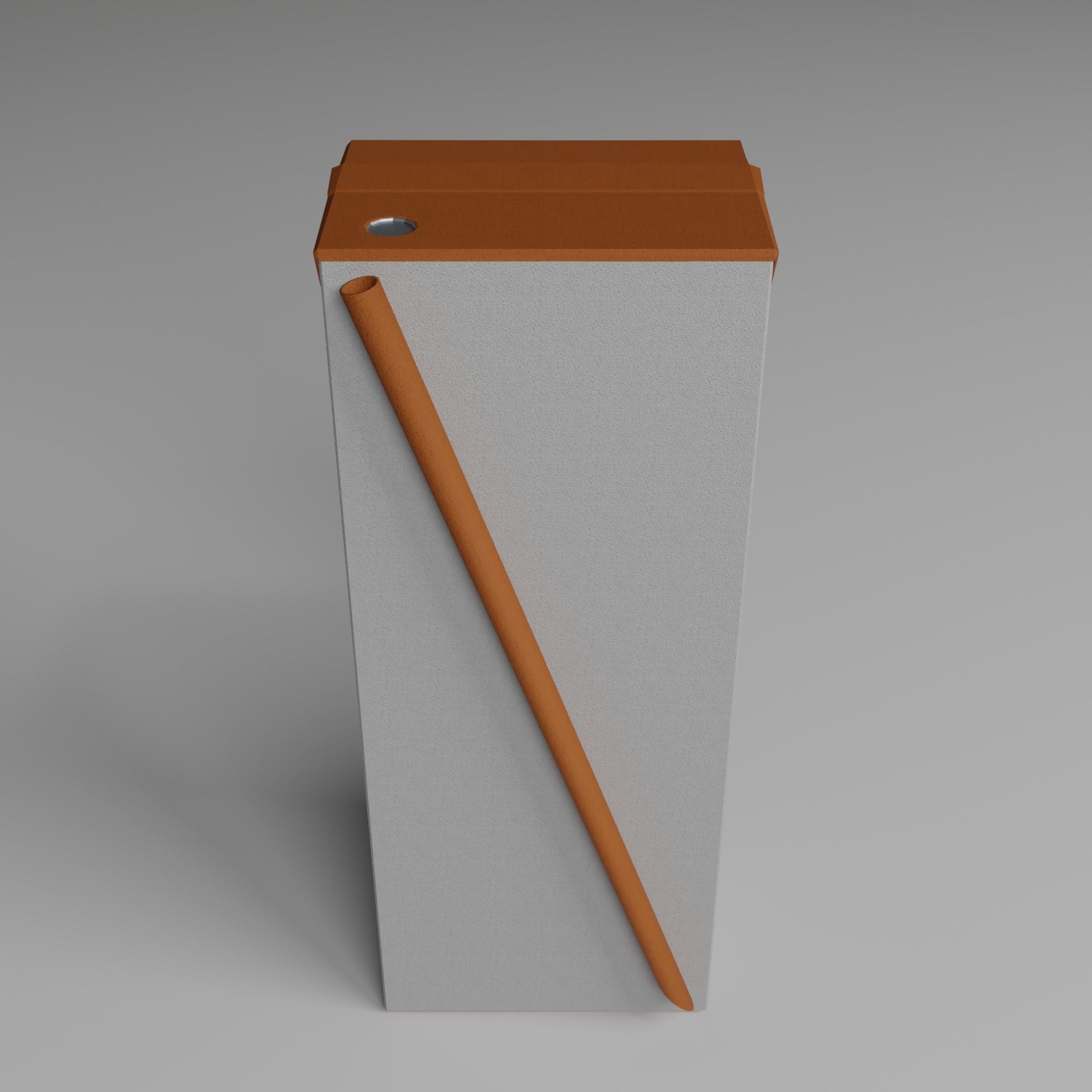Low Poly Juice Box Mockup with Straw Low-poly 3D model_1