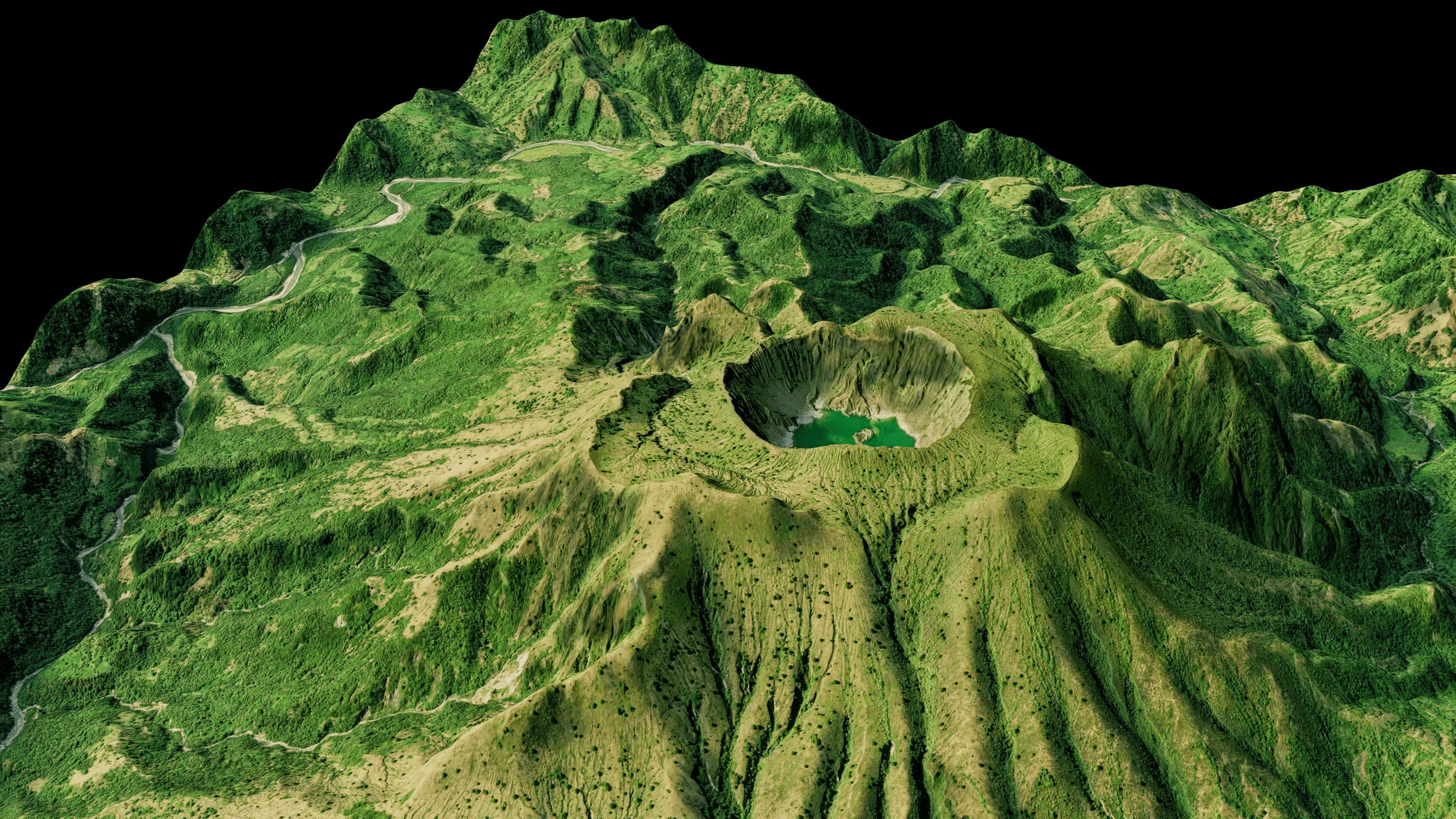 El Chichon Volcano 3d model terrain Low-poly 3D model_3