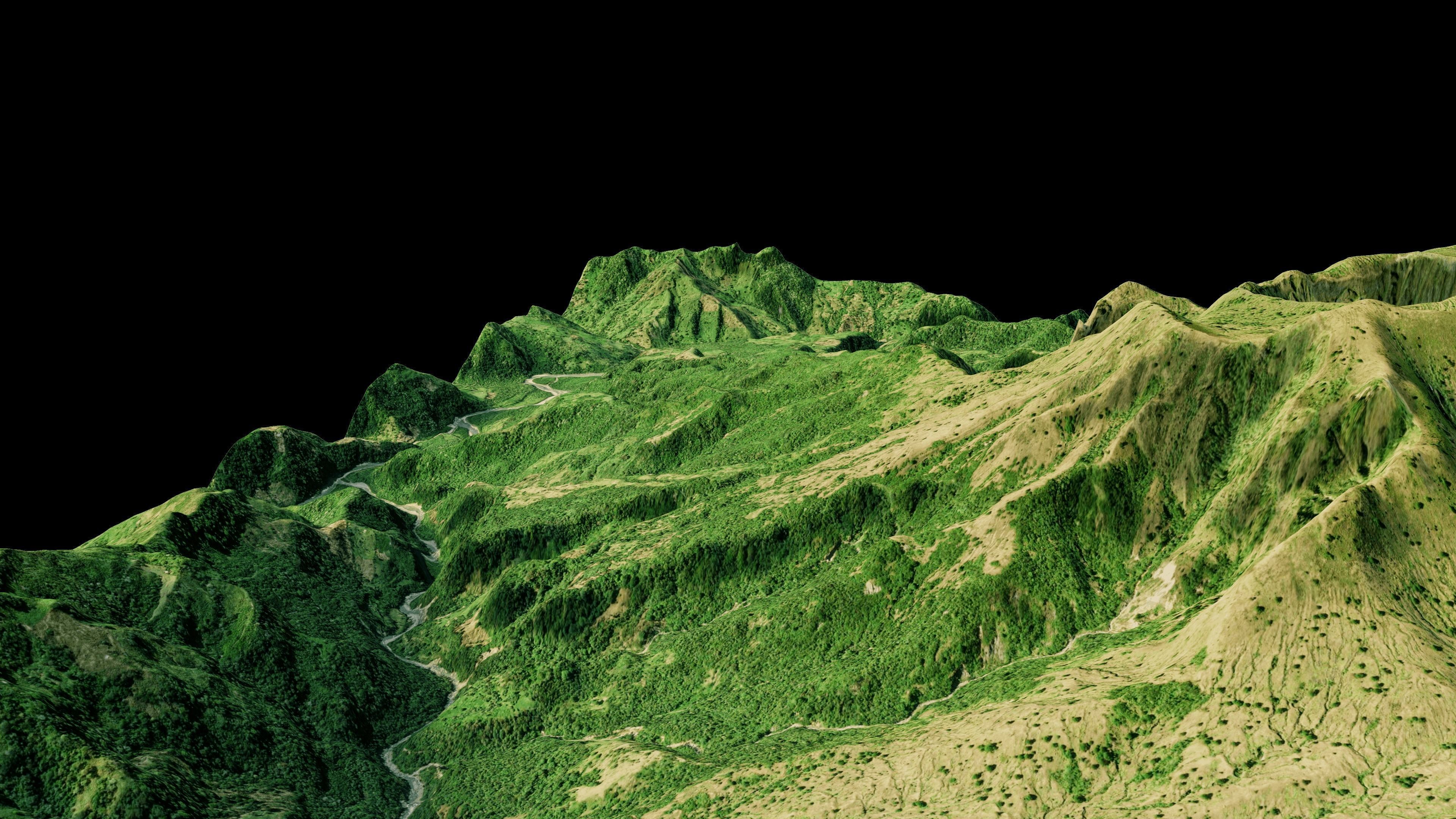 El Chichon Volcano 3d model terrain Low-poly 3D model_4