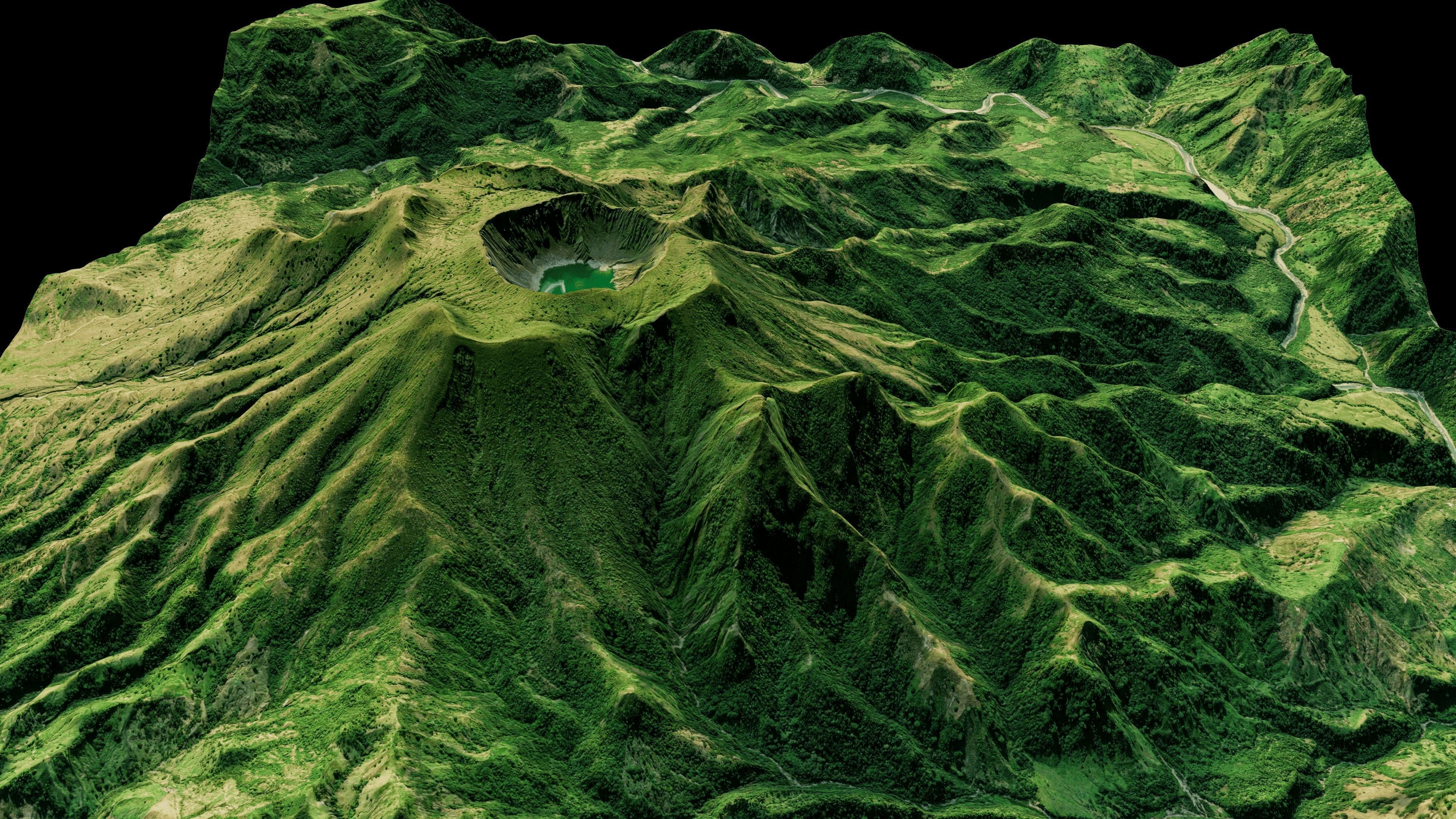 El Chichon Volcano 3d model terrain Low-poly 3D model_9