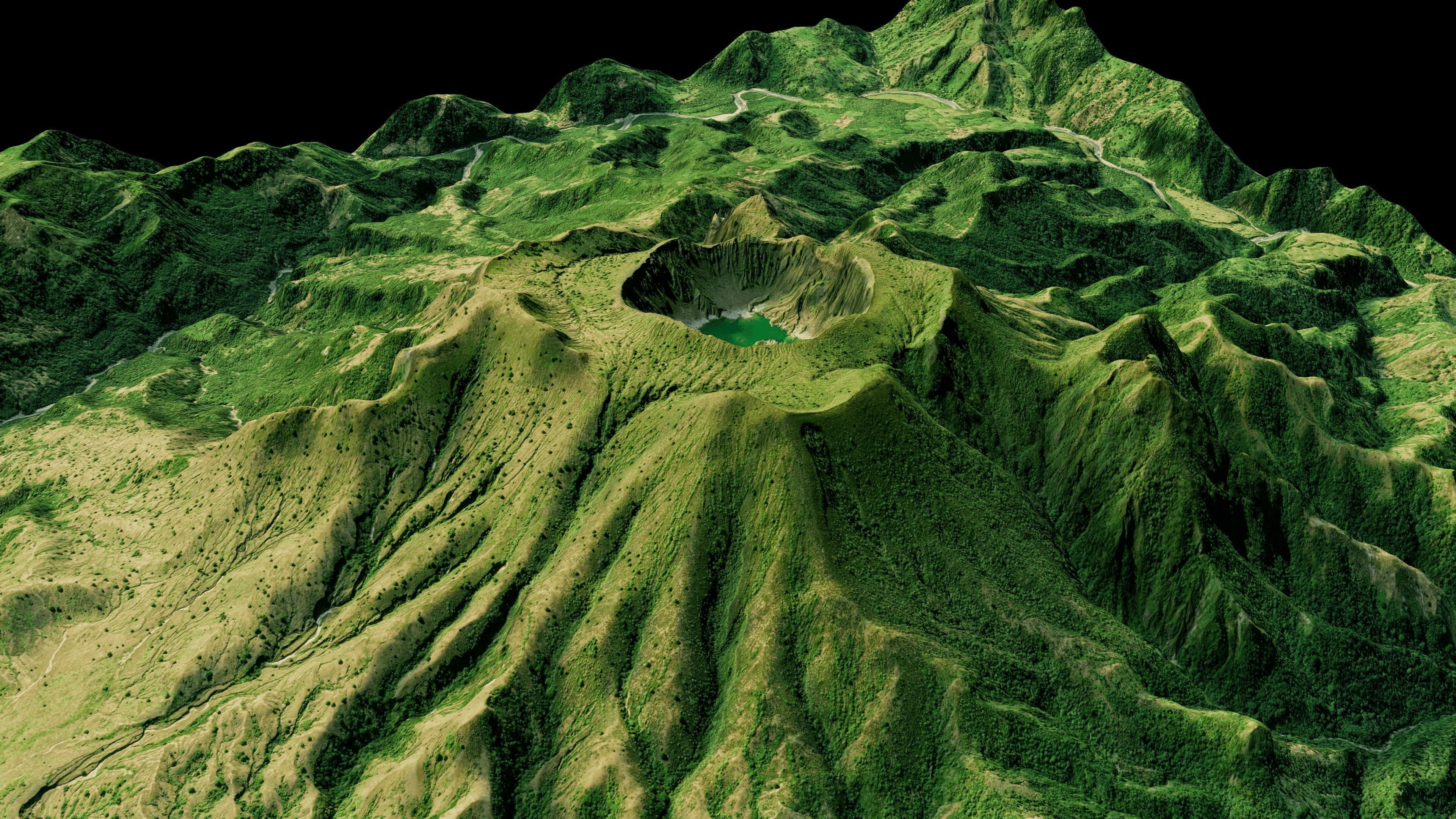 El Chichon Volcano 3d model terrain Low-poly 3D model_8