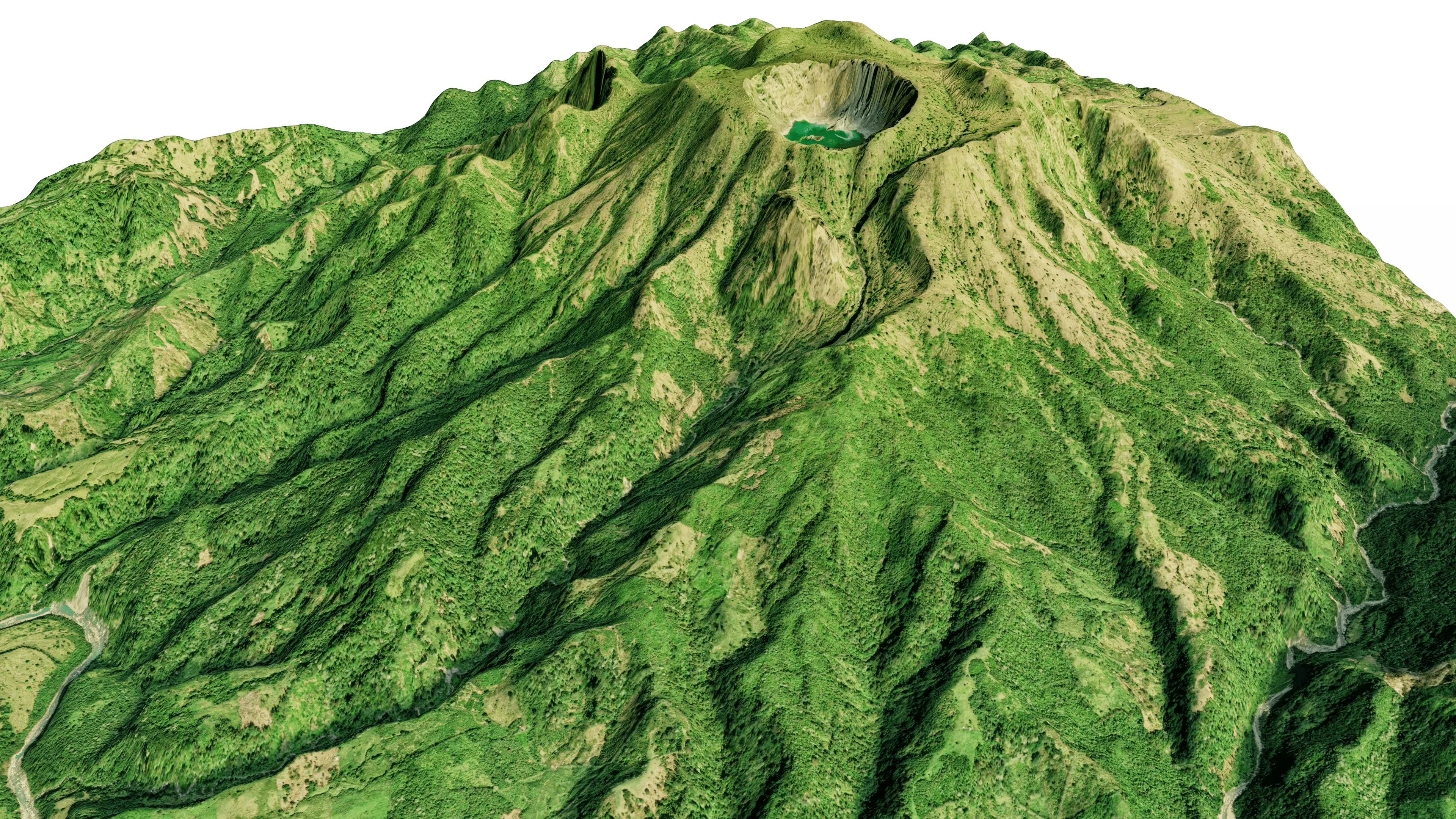 El Chichon Volcano 3d model terrain Low-poly 3D model_0