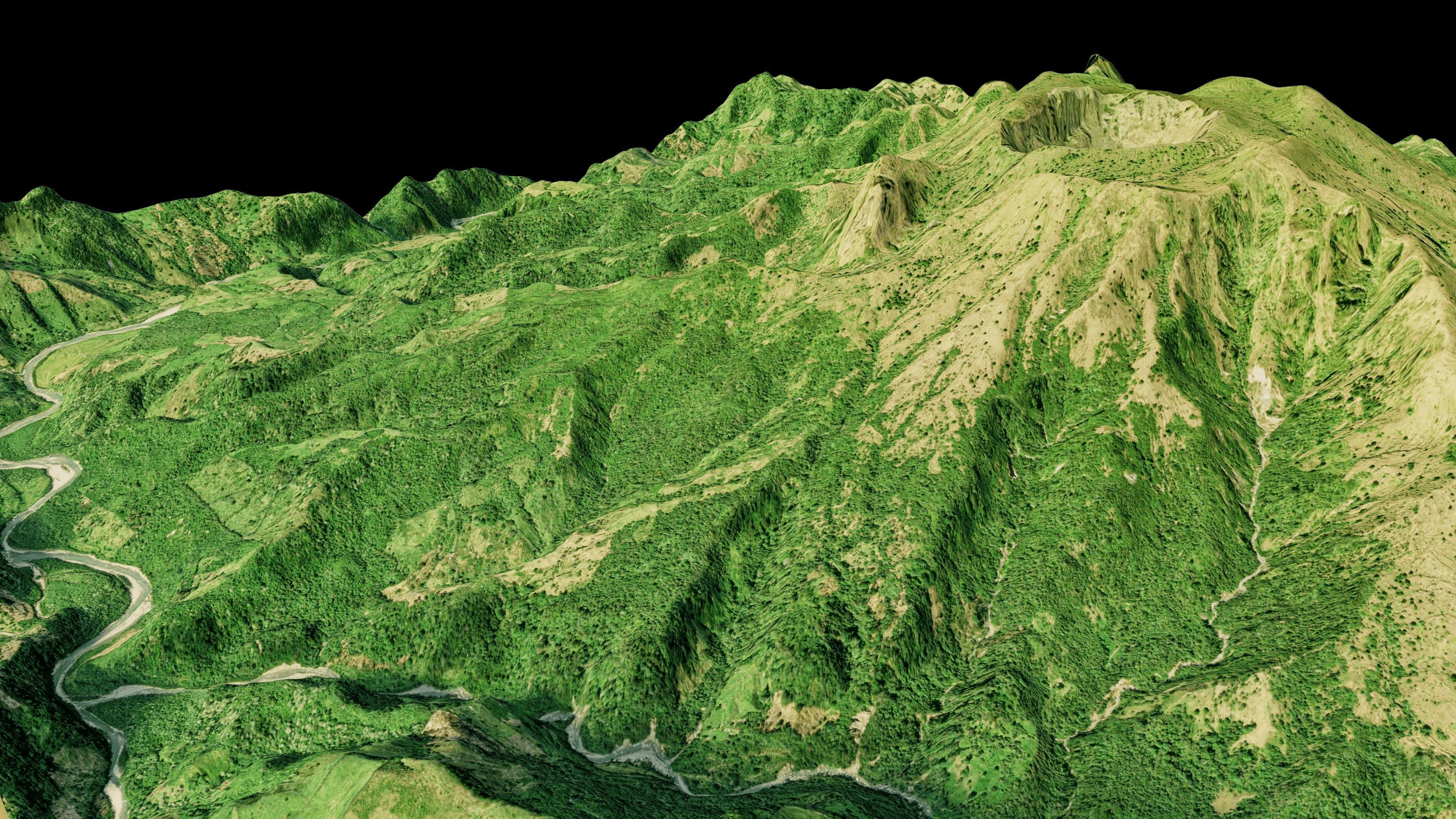 El Chichon Volcano 3d model terrain Low-poly 3D model_7