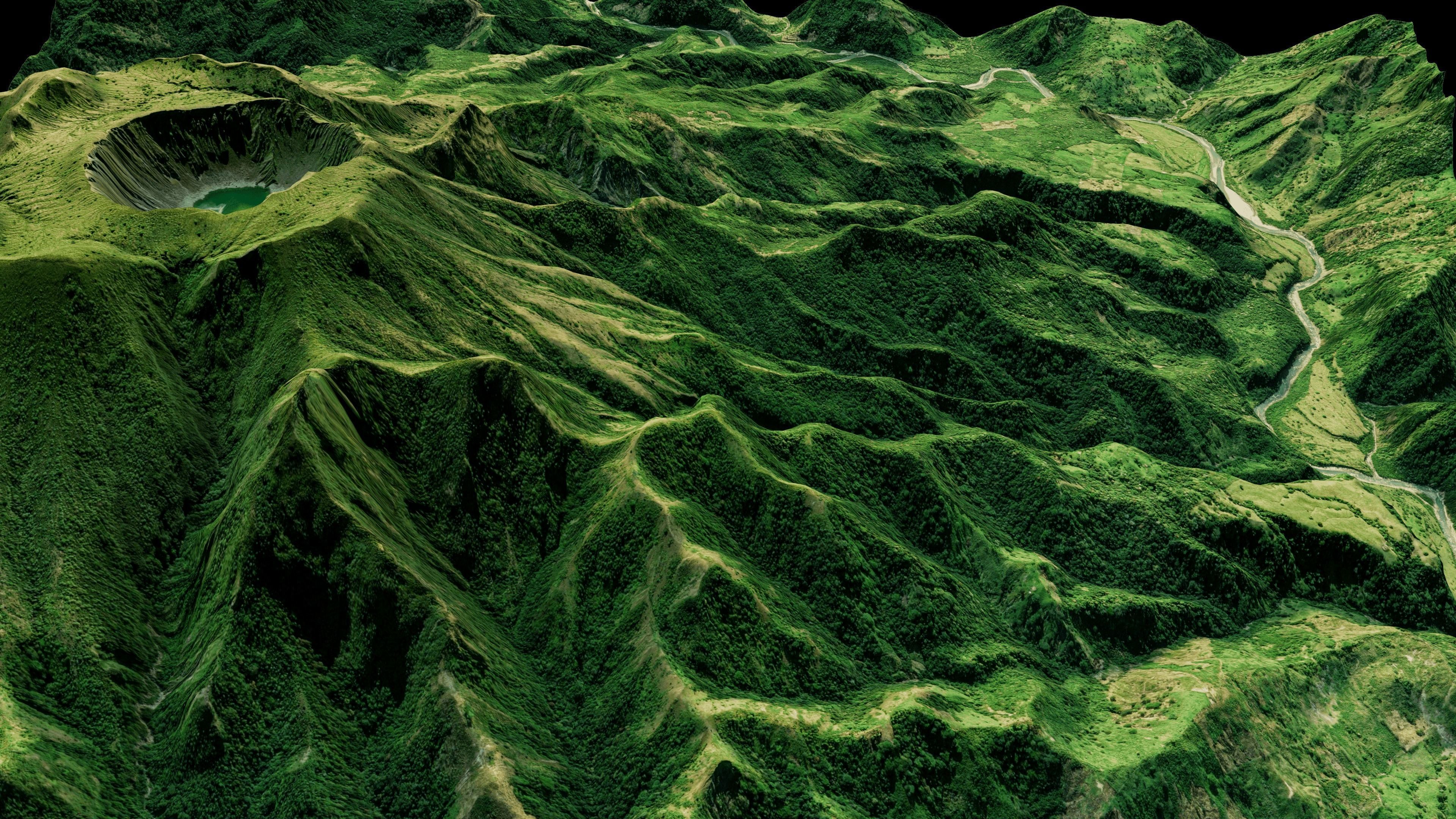 El Chichon Volcano 3d model terrain Low-poly 3D model_13