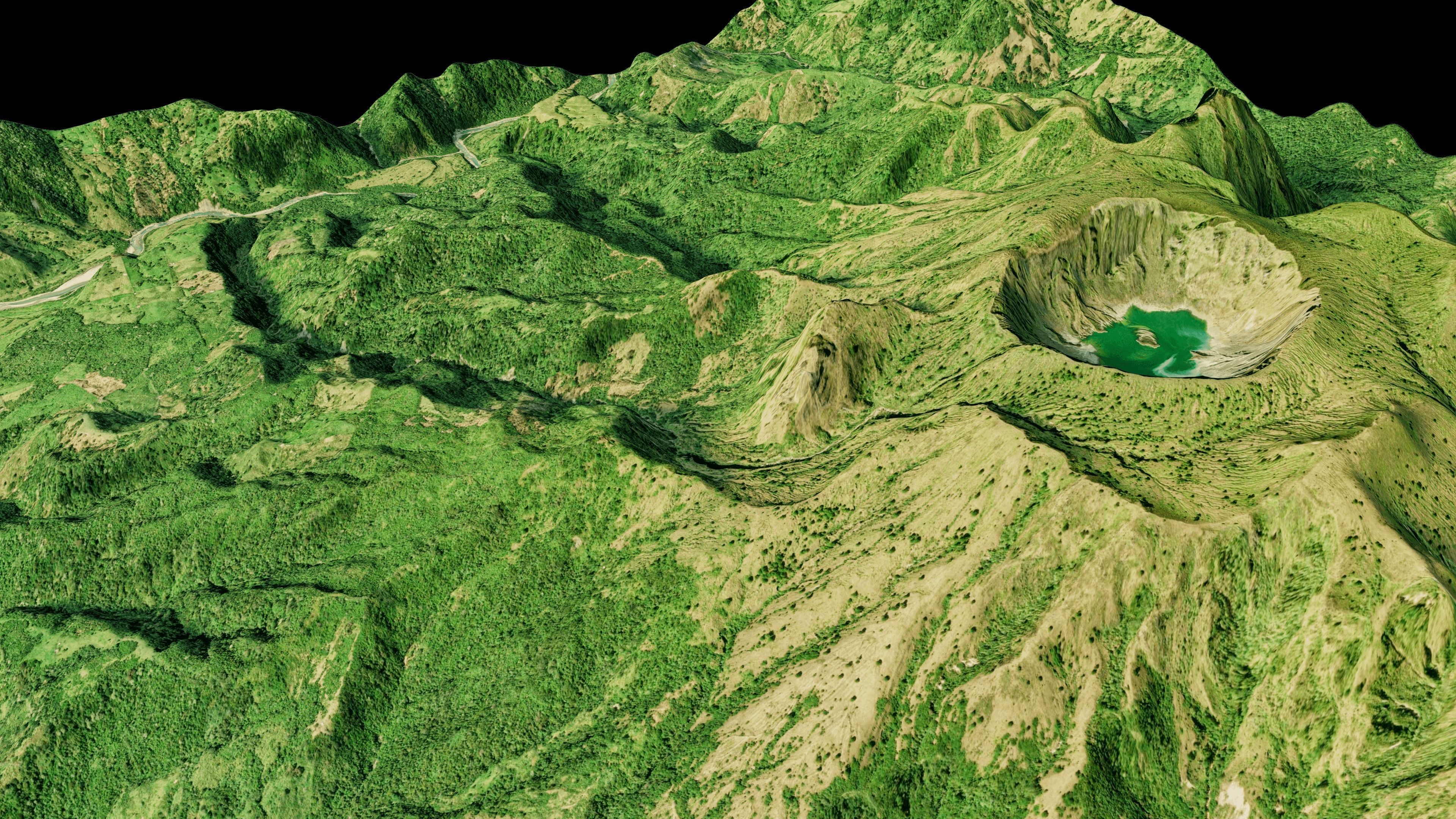 El Chichon Volcano 3d model terrain Low-poly 3D model_2