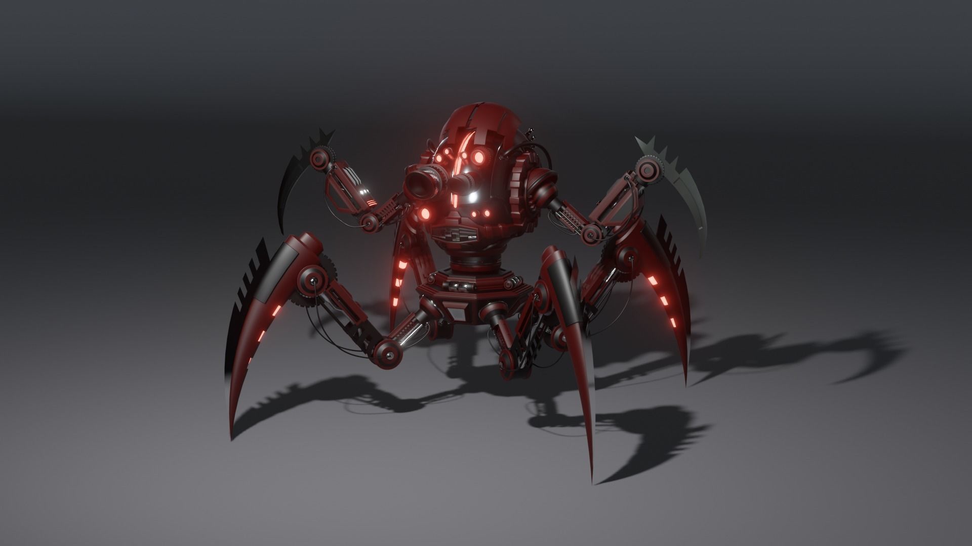 Sci Fi Spider Robot Free 3D model_2