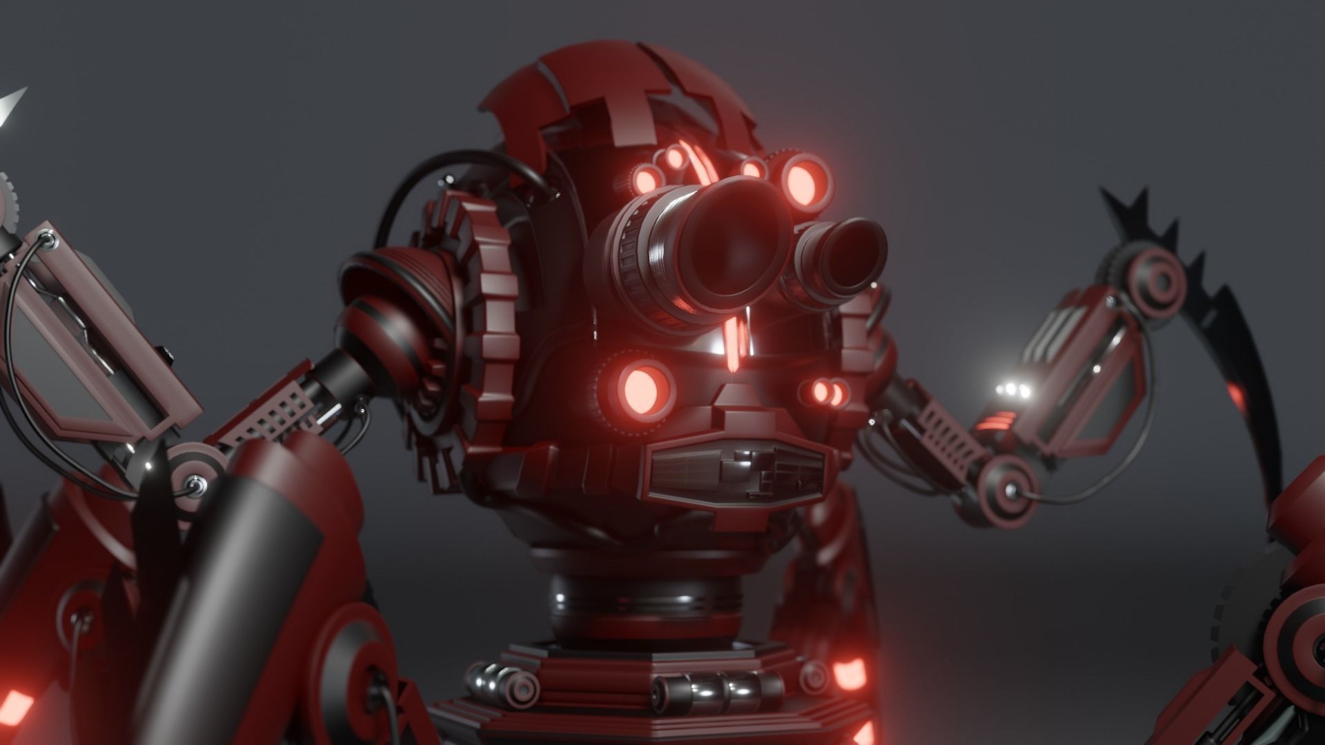 Sci Fi Spider Robot Free 3D model_7