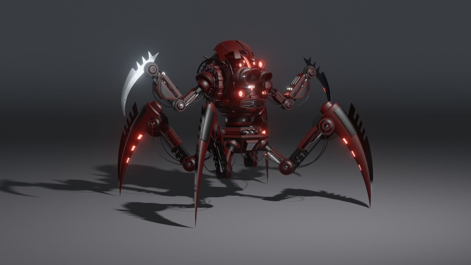 Sci Fi Spider Robot Free 3D model_4