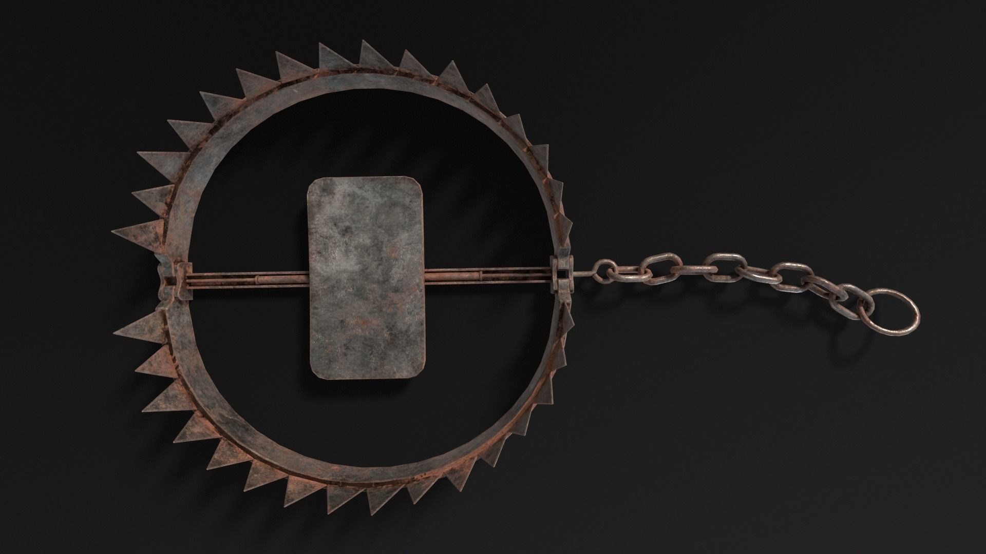 Chained Bear Trap Low-poly 3D model_14