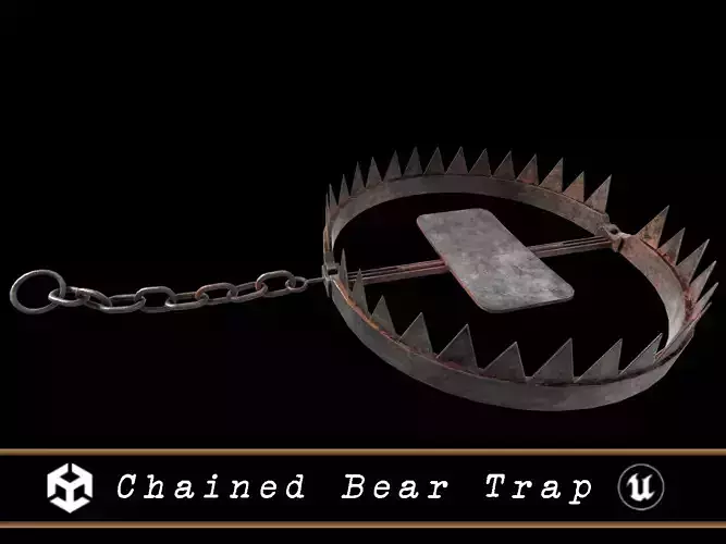 Chained Bear Trap Low-poly 3D model